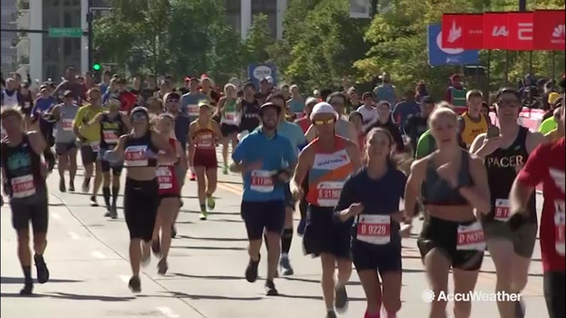 Even the cold autumn winds couldn't kill the spirits of those running in the Chicago Marathon, on Oct. 13. Laura Velasquez was in Chicago, to get the details.