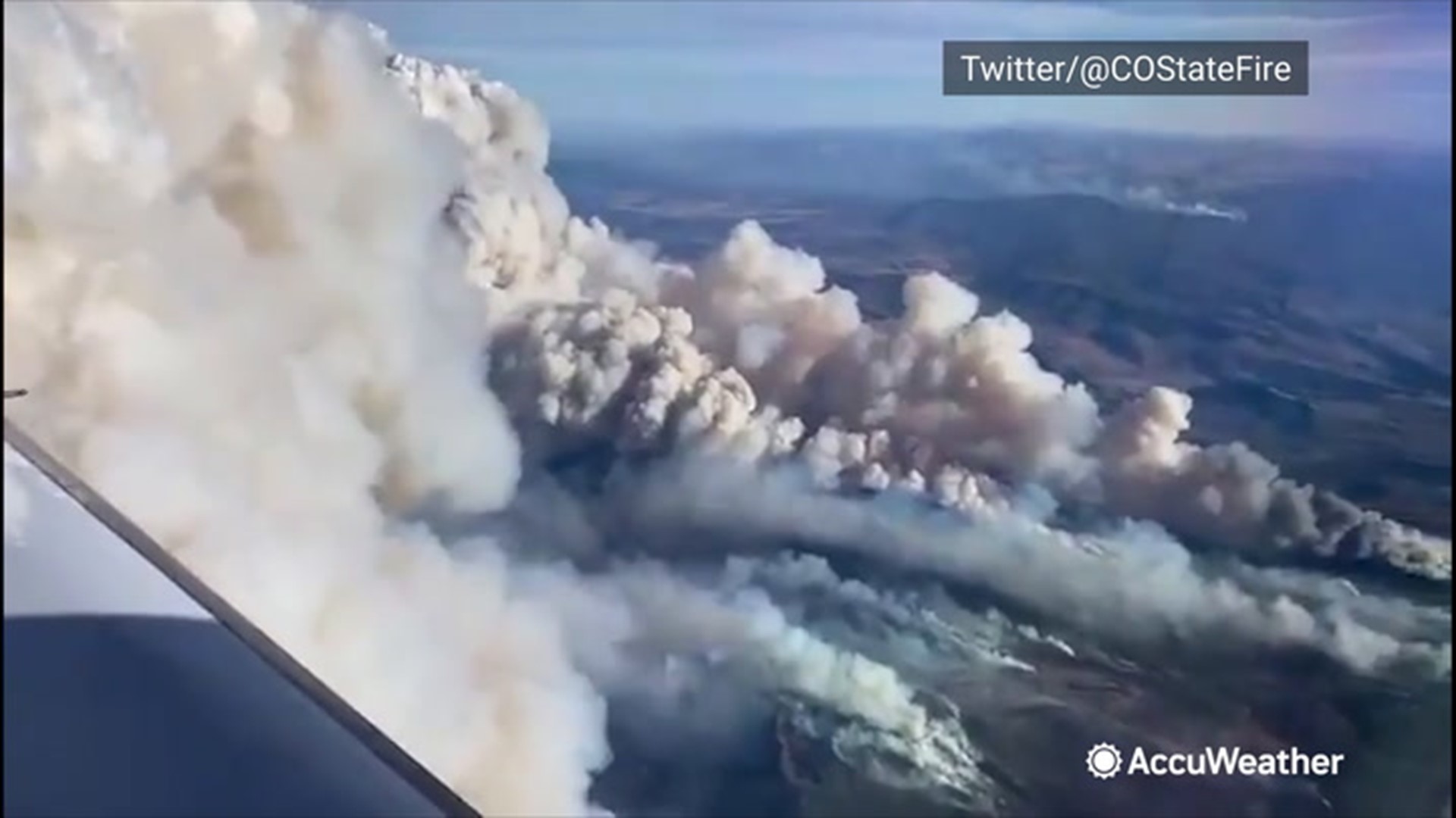 Aerial footage captured over the East Troublesome Fire in Colorado shows smoke billowing into the sky on Oct. 22. The fire has grown to more than 170,000 acres and forced residents in the area to evacuate.