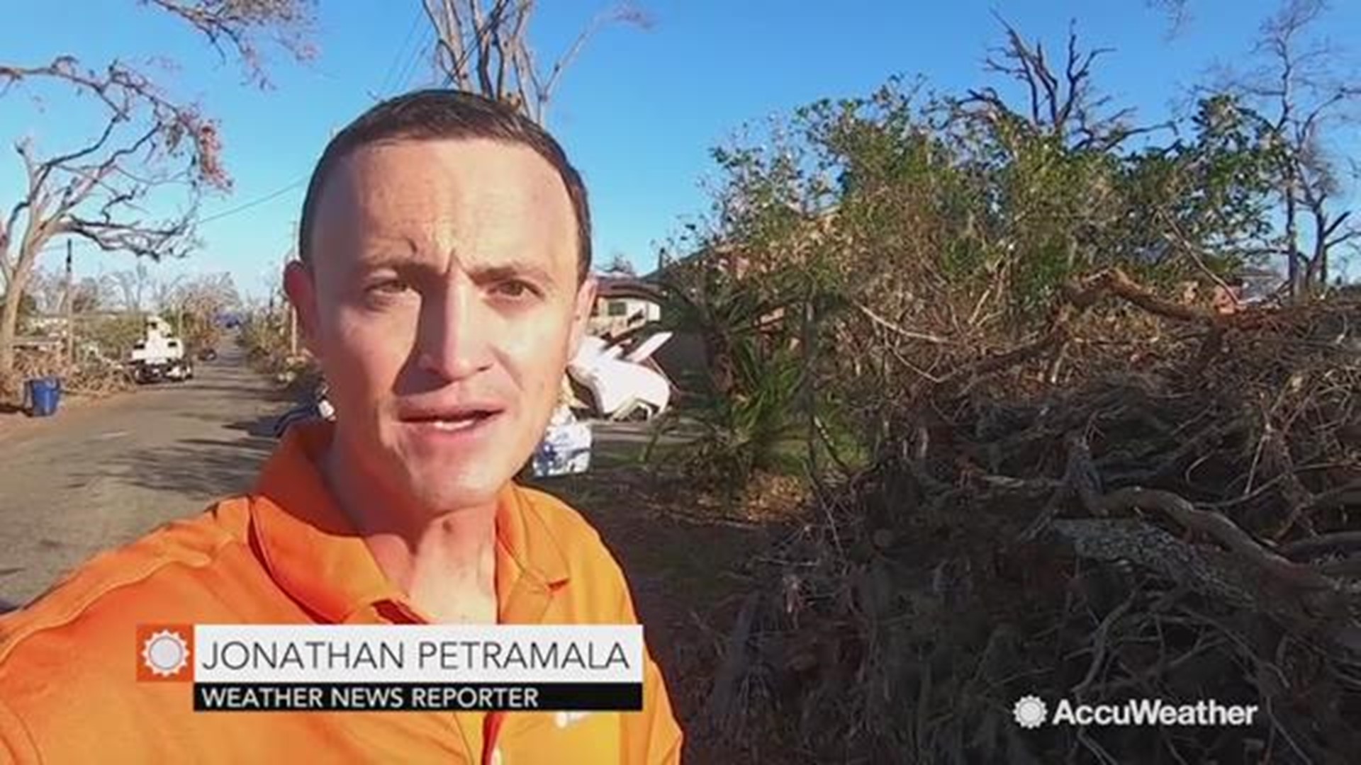 AccuWeather's Jonathan Petramala is in Panama City, Florida where they have come up with a safe way to celebrate Halloween while avoiding the debris and damage on many of the city streets.