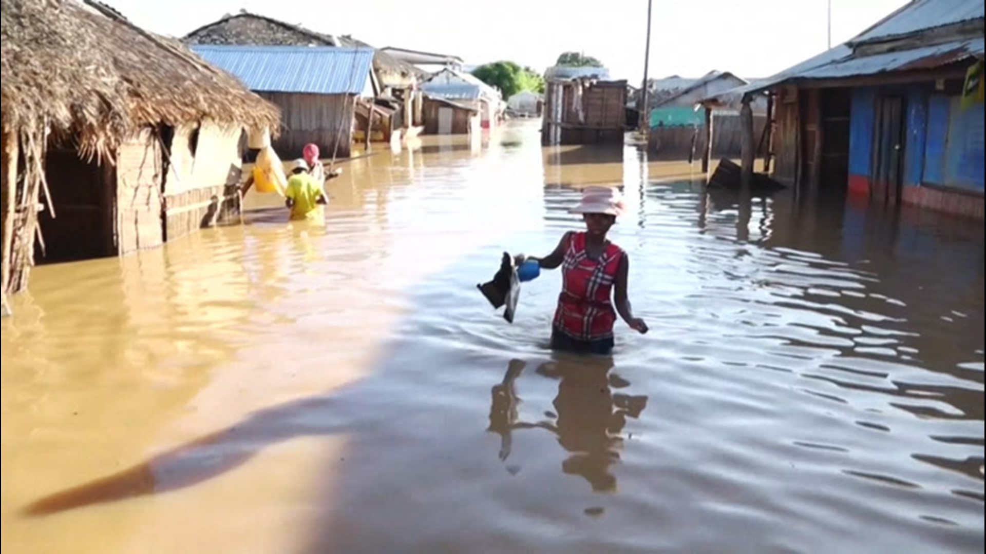 The streets of Marovoay, Madagascar, were buried under several feet of water on Jan. 26, after nearly a week of heavy rain soaked the area.