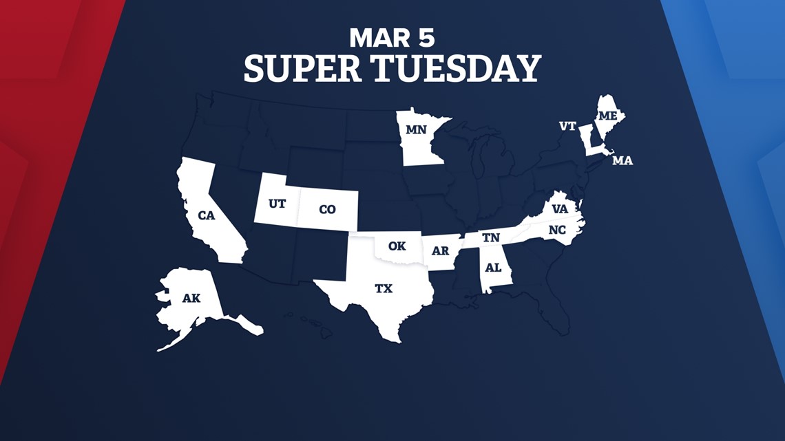 Map Track Super Tuesday Presidential Primary Results 