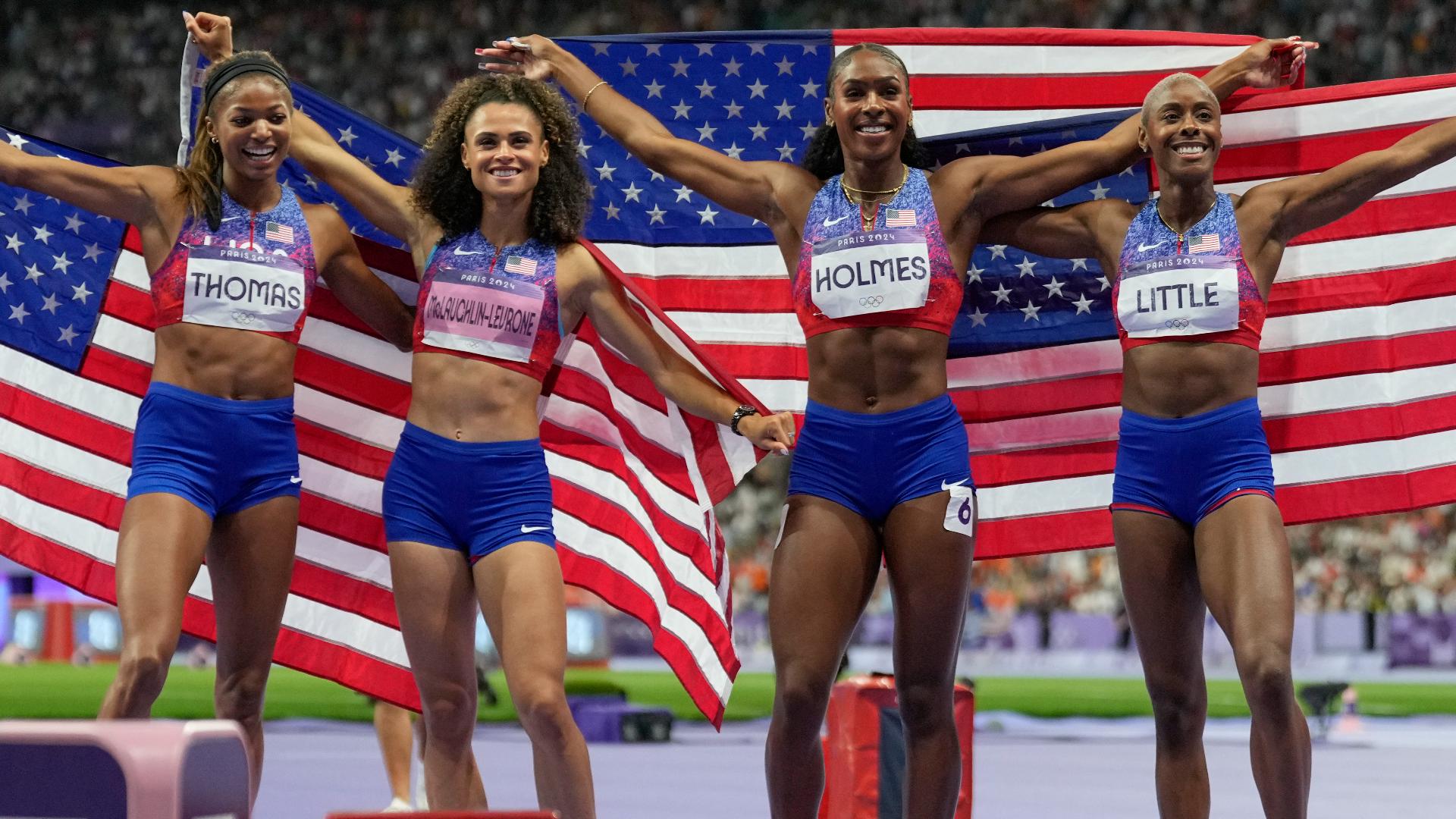 US men's 4x400M relay team win gold, set new Olympic record