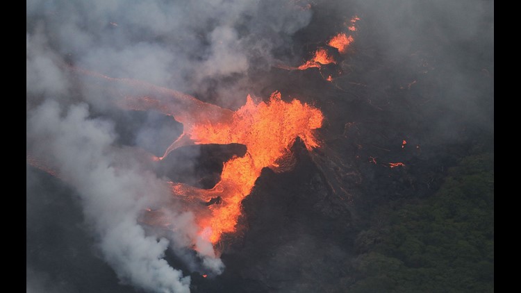 Hawaii volcano reaches ocean, jungles, threatens geothermal plant