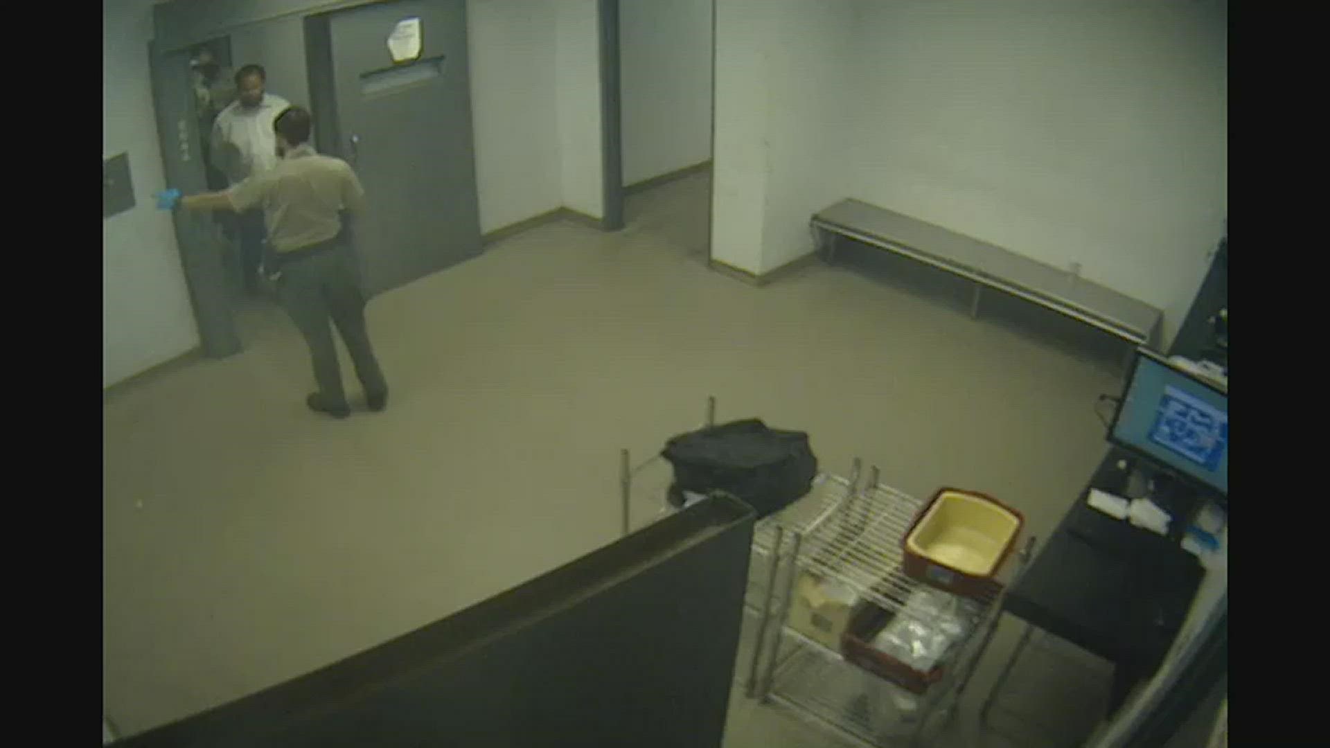 Video shows Josh Duggar being booked into the Washington County Detention Center on Dec. 9 after guilty verdict.