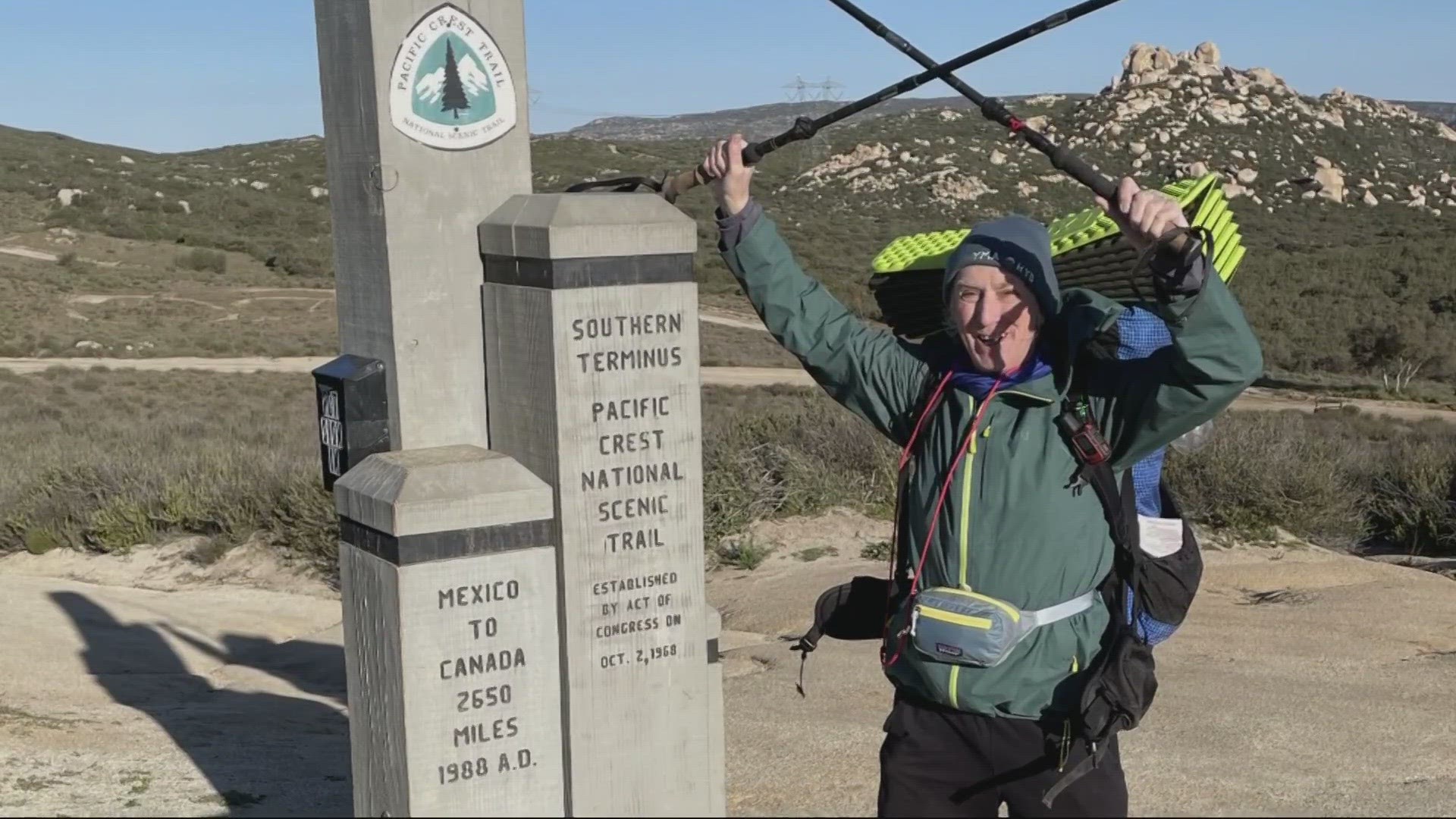 Bob started his trek along the 2,600-mile trail last week. He hopes to make it all the way to the US-Canada border.