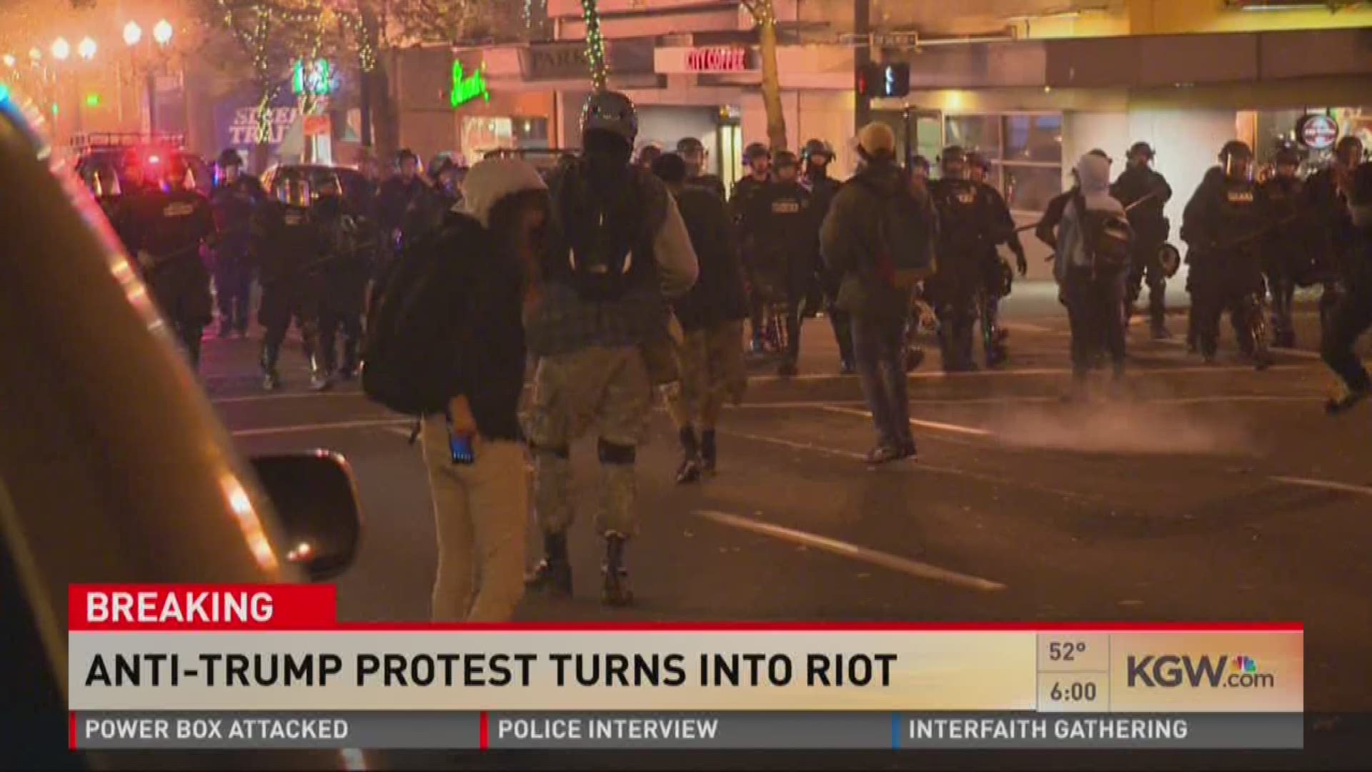 Anti-Trump protest turns into riot