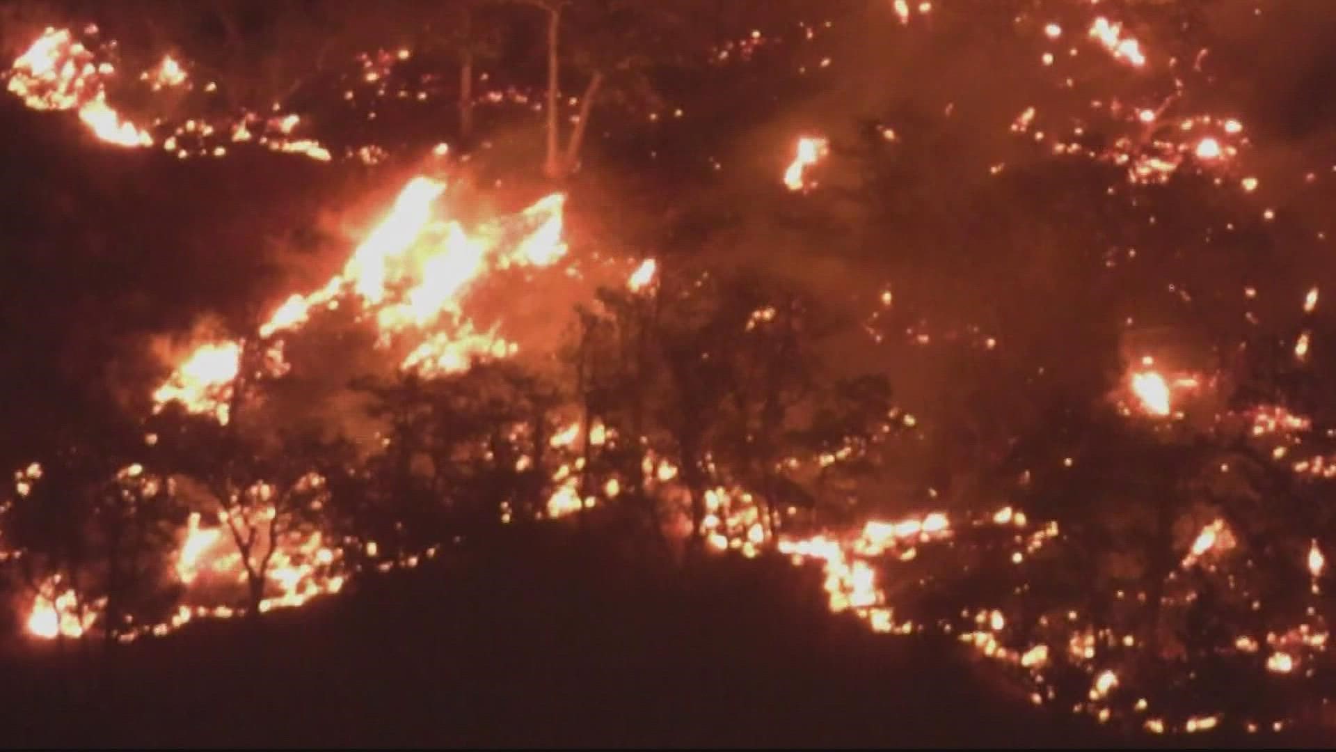 The Oregon State Fire Marshal sent dozens of firefighters to help fight the McKinney Fire; one Oregon couple rushed to escape the flames