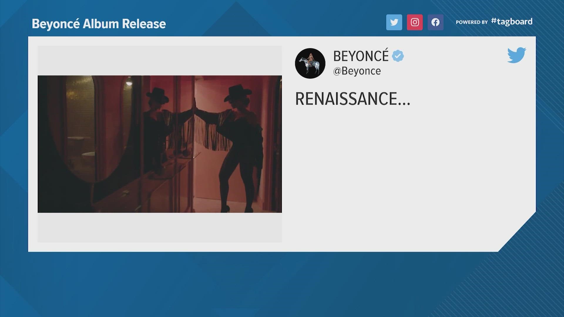 "Queen Bey" dropped her highly-anticipated, seventh studio album Friday titled "Renaissance." She said this is the first release in a trilogy of albums.