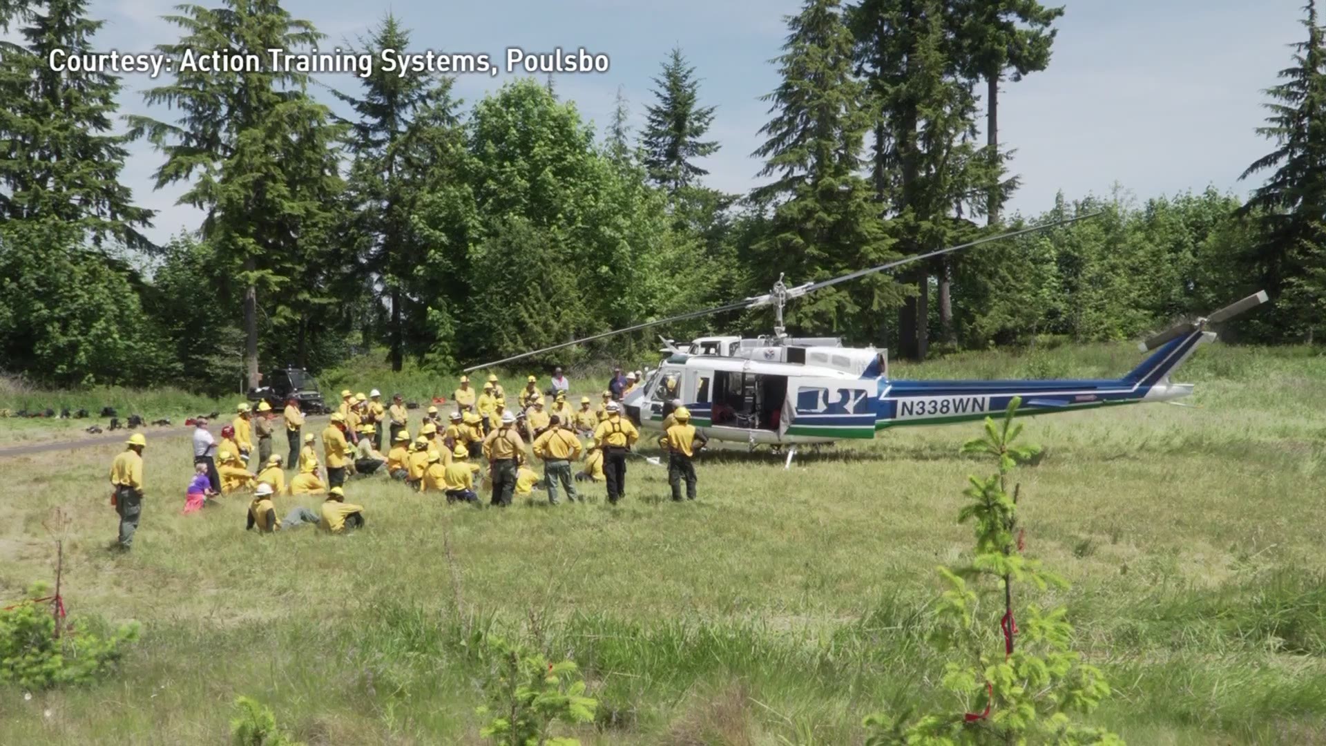 Firefighters trained on a now-defunct golf course in Port Ludlow to earn their "Red Card" ahead of Washington state's wildfire season.