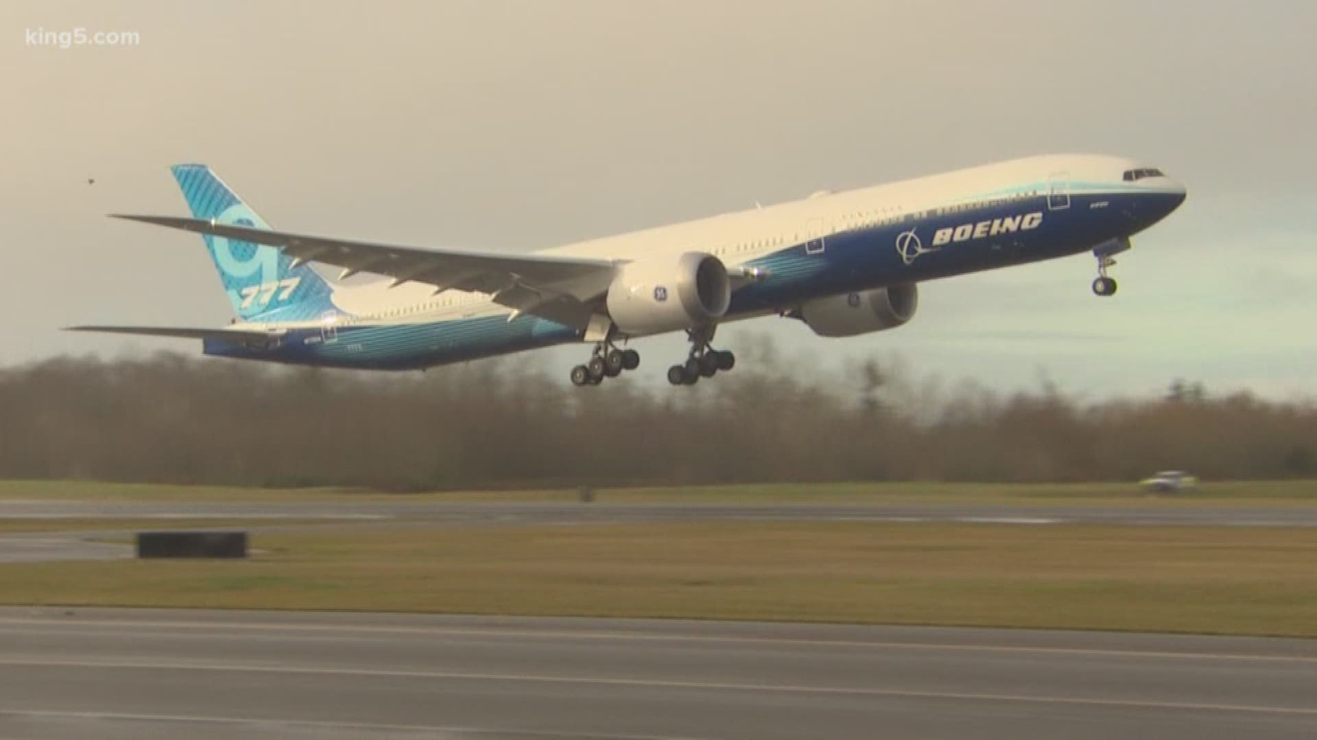 The new jet took off from Everett's Paine Field and flew for several hours. A crowd of onlookers gathered for the flight.