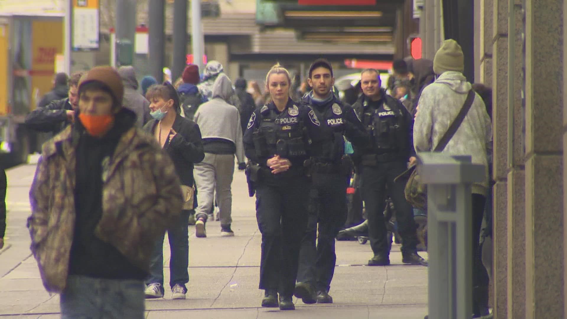 City and regional officials gathered Friday to discuss the rising crime downtown after a chaotic week around Third Avenue and Pike Street.