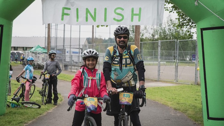 8-year-old girl participating in 200-mile Seattle to Portland bike ride