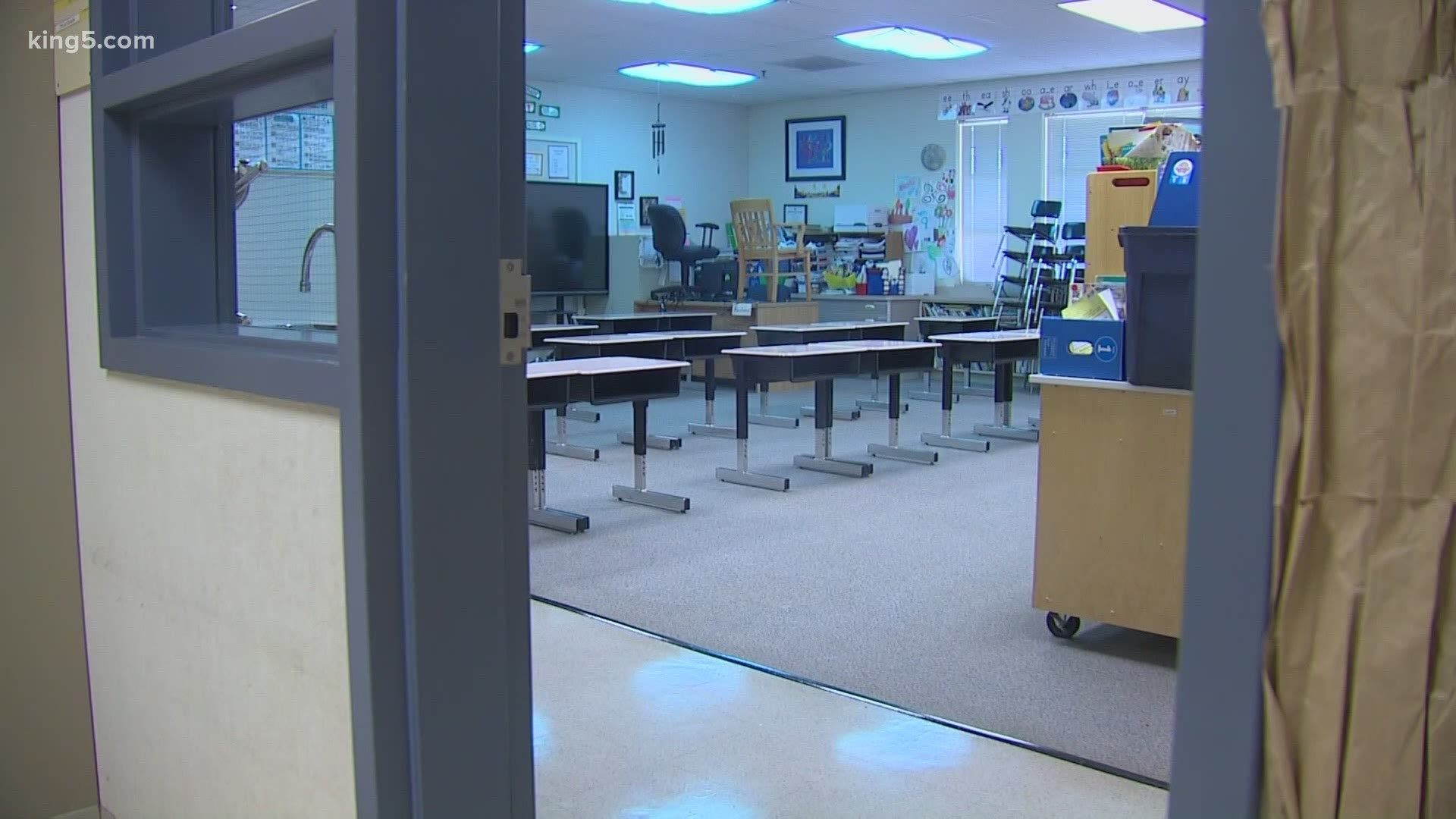 Kindergarteners will be able to move to in-person learning in 35 elementary schools in Tacoma as part of the district's plan to gradually bring students back.