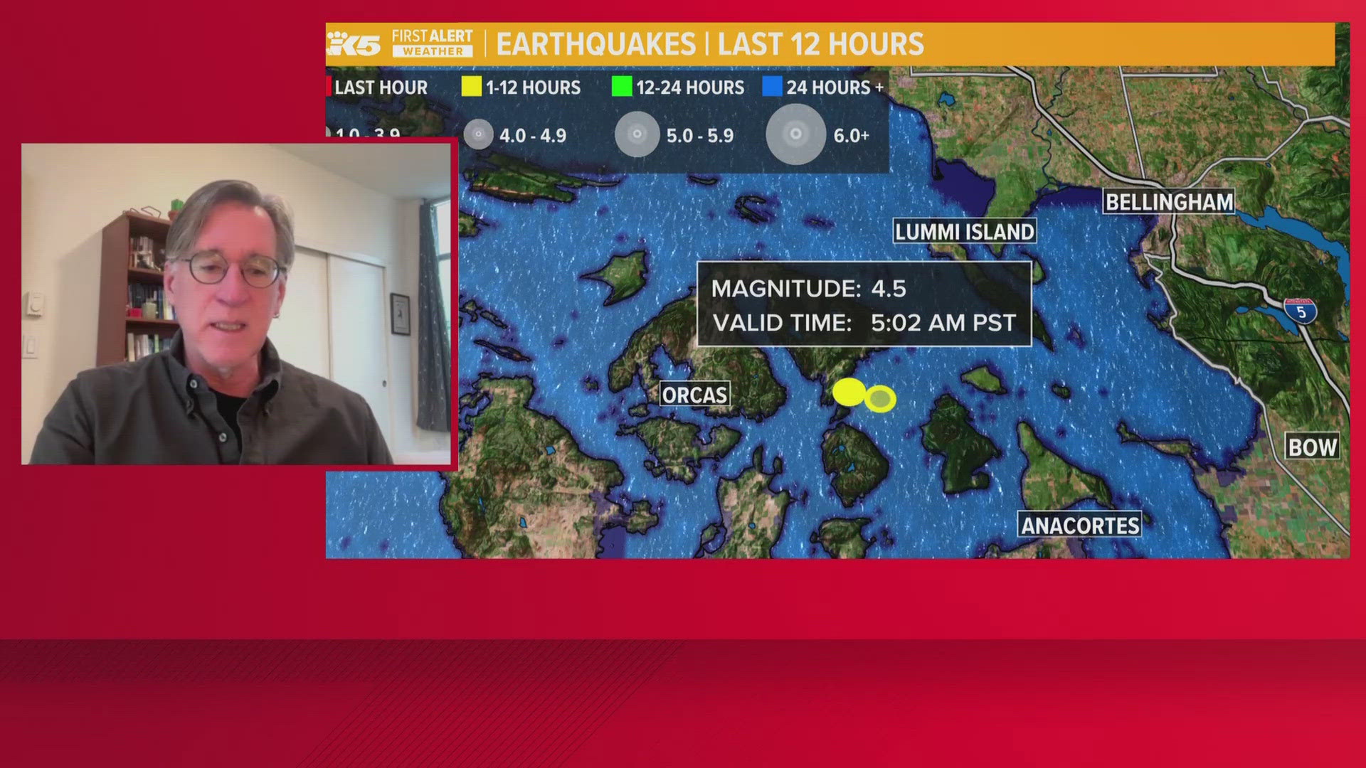 Harold Tobin, Director of the Pacific Northwest Seismic Network, discusses Monday morning's 4.5 magnitude earthquake