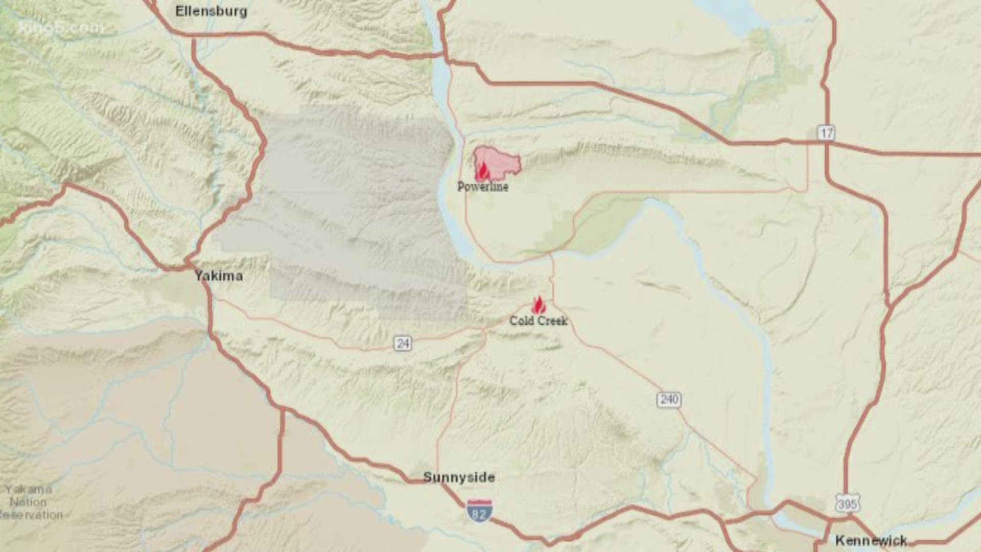 So far, 8,000 acres north of Richland, WA have burned.