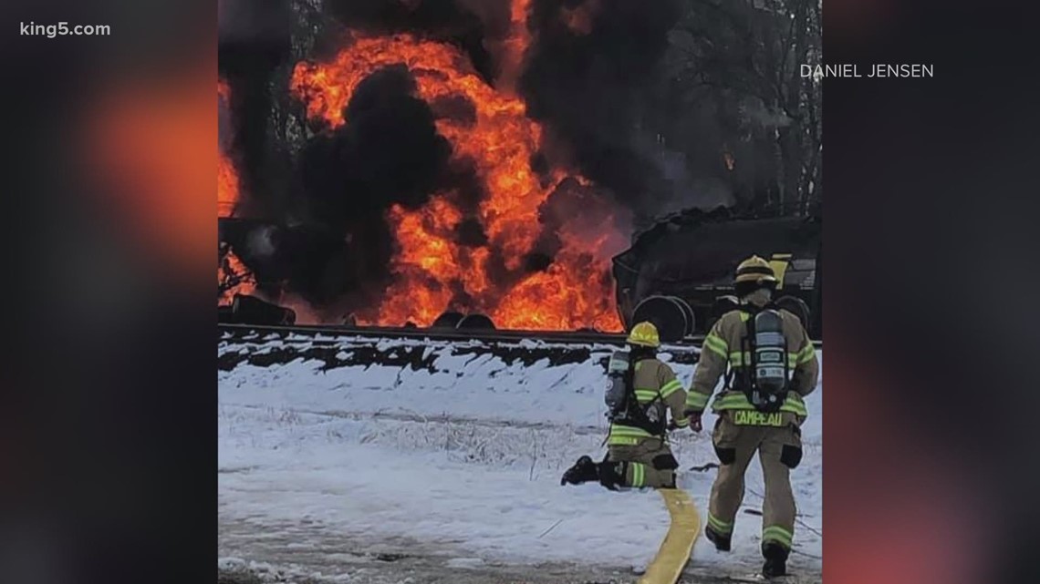 Evacuations lifted after fiery derailment of train hauling crude oil in Whatcom County - Vimarsana News