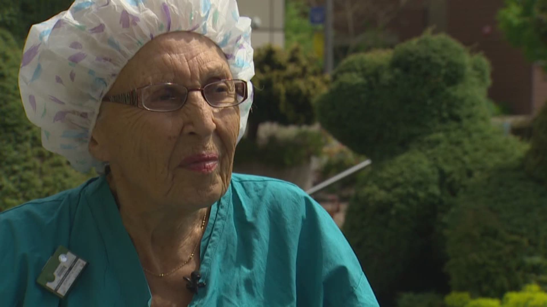 The oldest nurse in the country is turning 92 years old at Tacoma General Hospital. She's been on the job for more than 70 years.