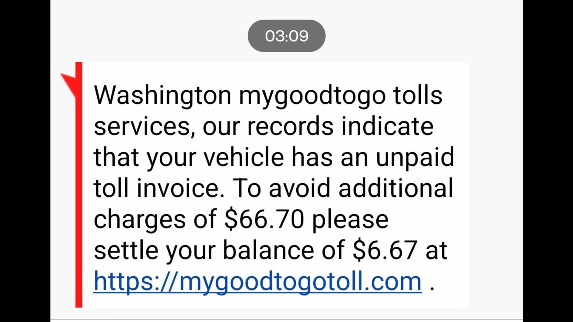 Good To Go Text Scam Targeting Washington Drivers | Krem.com