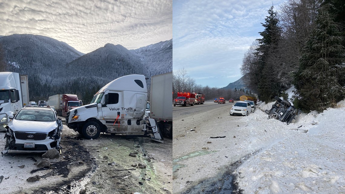 WB I-90 closed east of North Bend after multiple collisions | krem.com