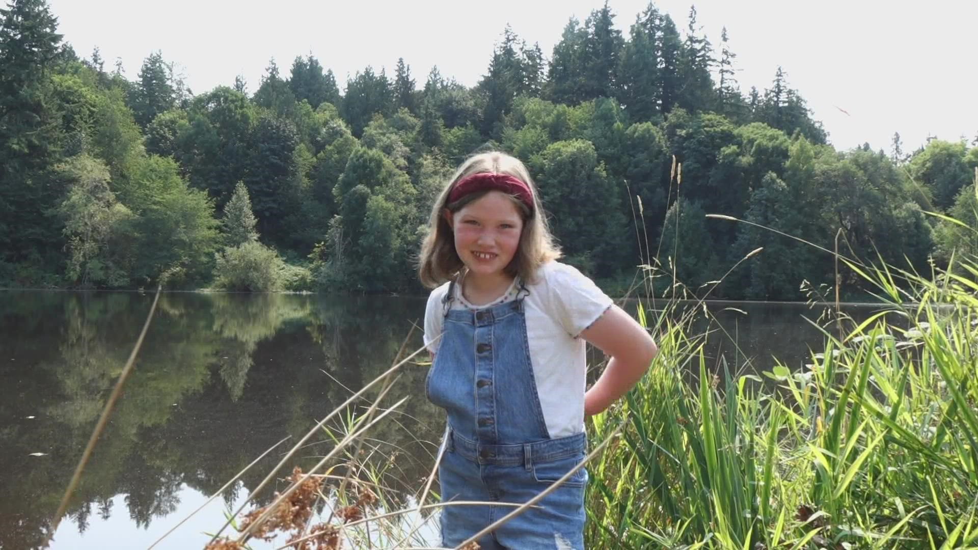 Eight-year-old Maggie Carosino discovered what county officials later confirmed to be "Egeria," a highly invasive aquatic plant.