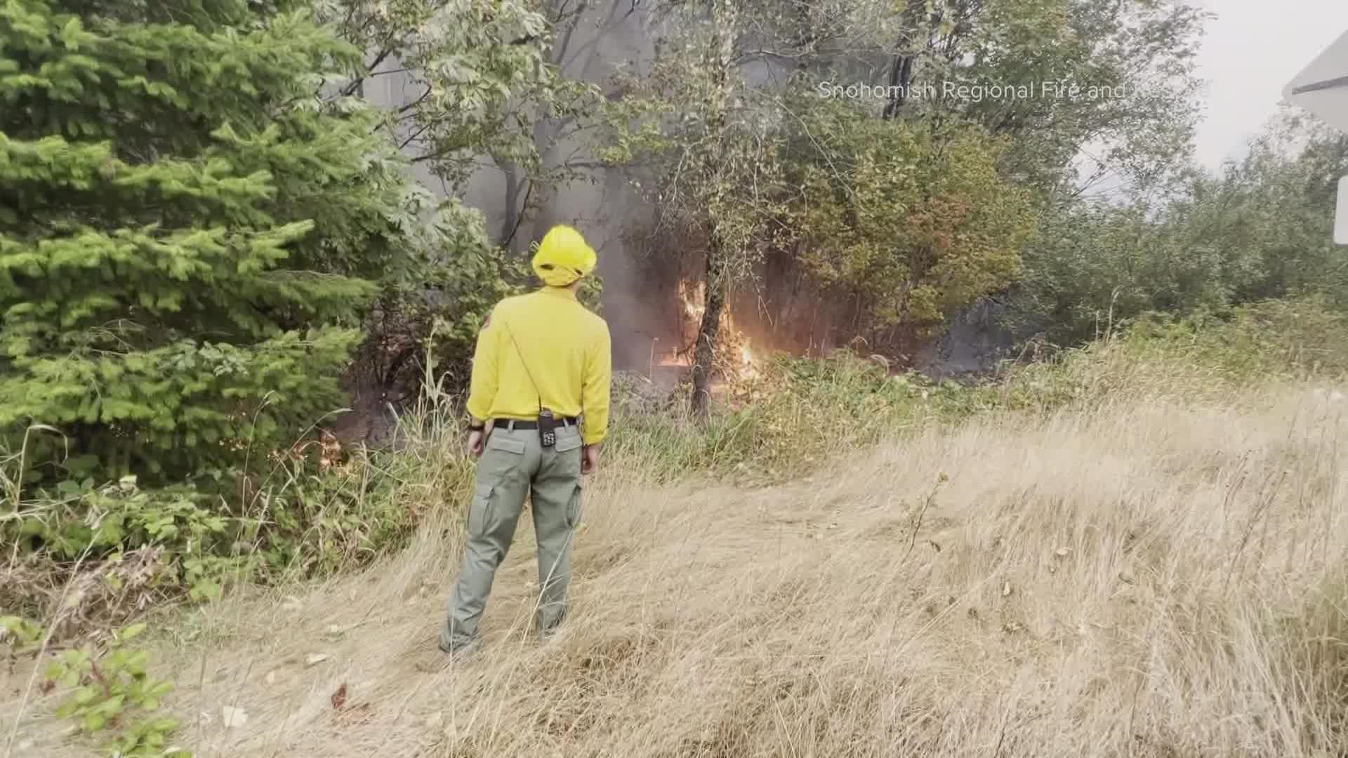 Firefighters have been able to conduct controlled burns and cut buffer zones around homes.