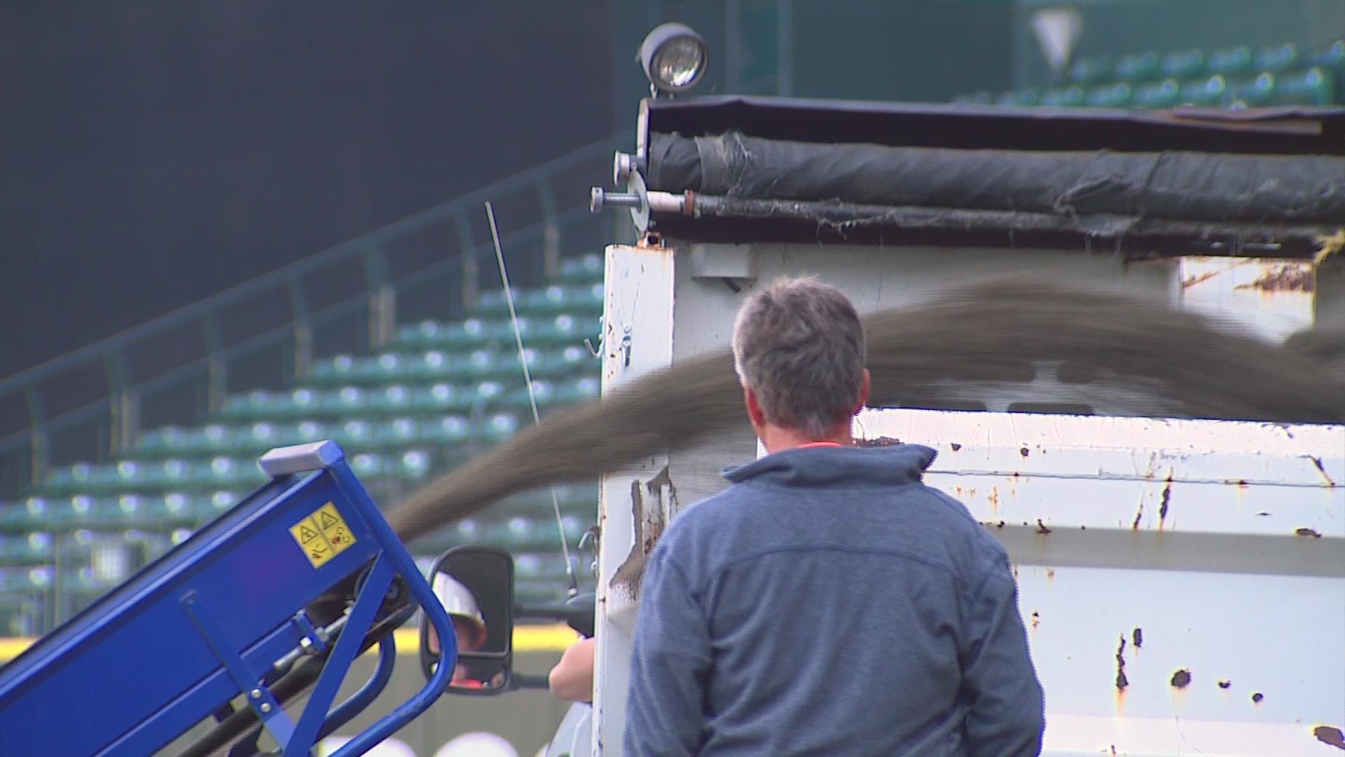 Safeco Field's playing surface was replaced this offseason for the first time in the stadium's 18-year history. This is video from the first day of the change.
