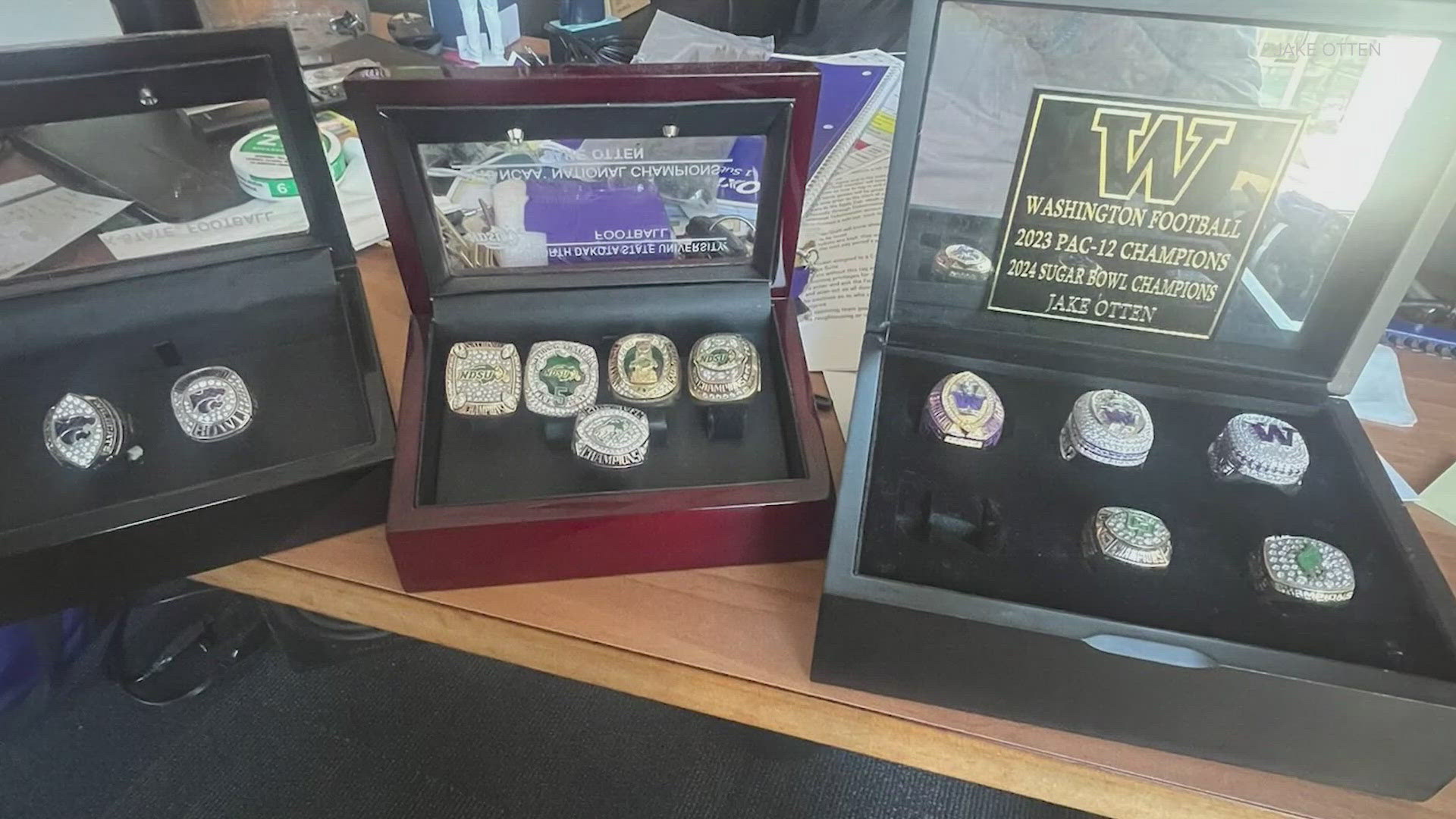 UW football's Jake Otten is still hoping to find four of his championship rings from his career.