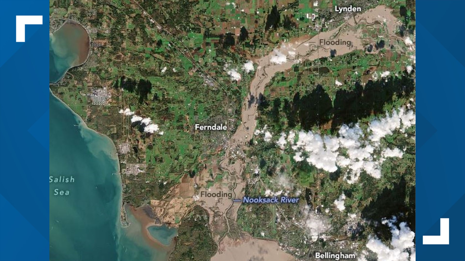 The images show just how widespread the flooding throughout northern Washington and British Columbia was this week.