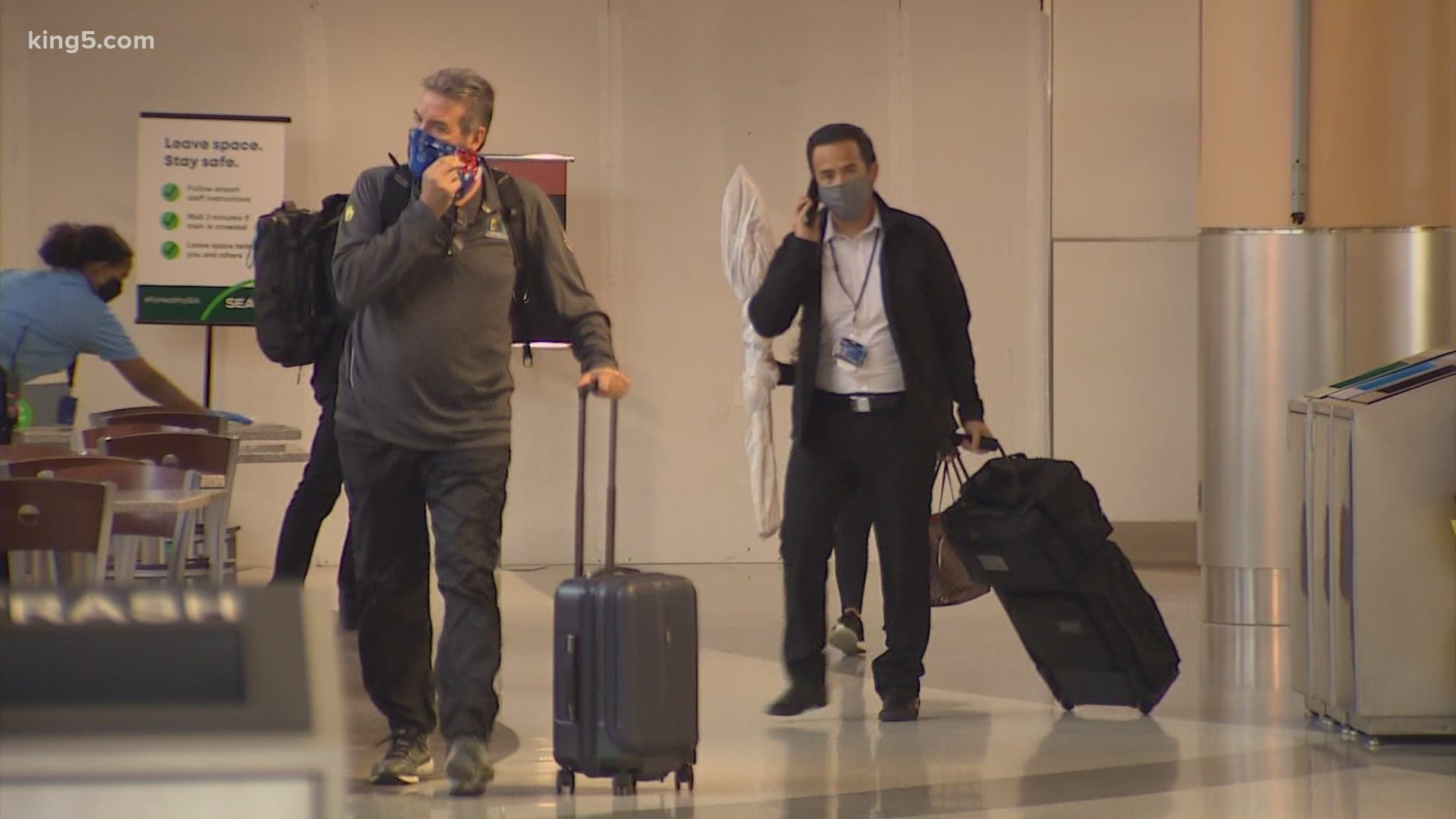 Seattle-Tacoma International Airport and its concessionaires are putting coronavirus precautions in place with an expected surge of travelers during the holidays.