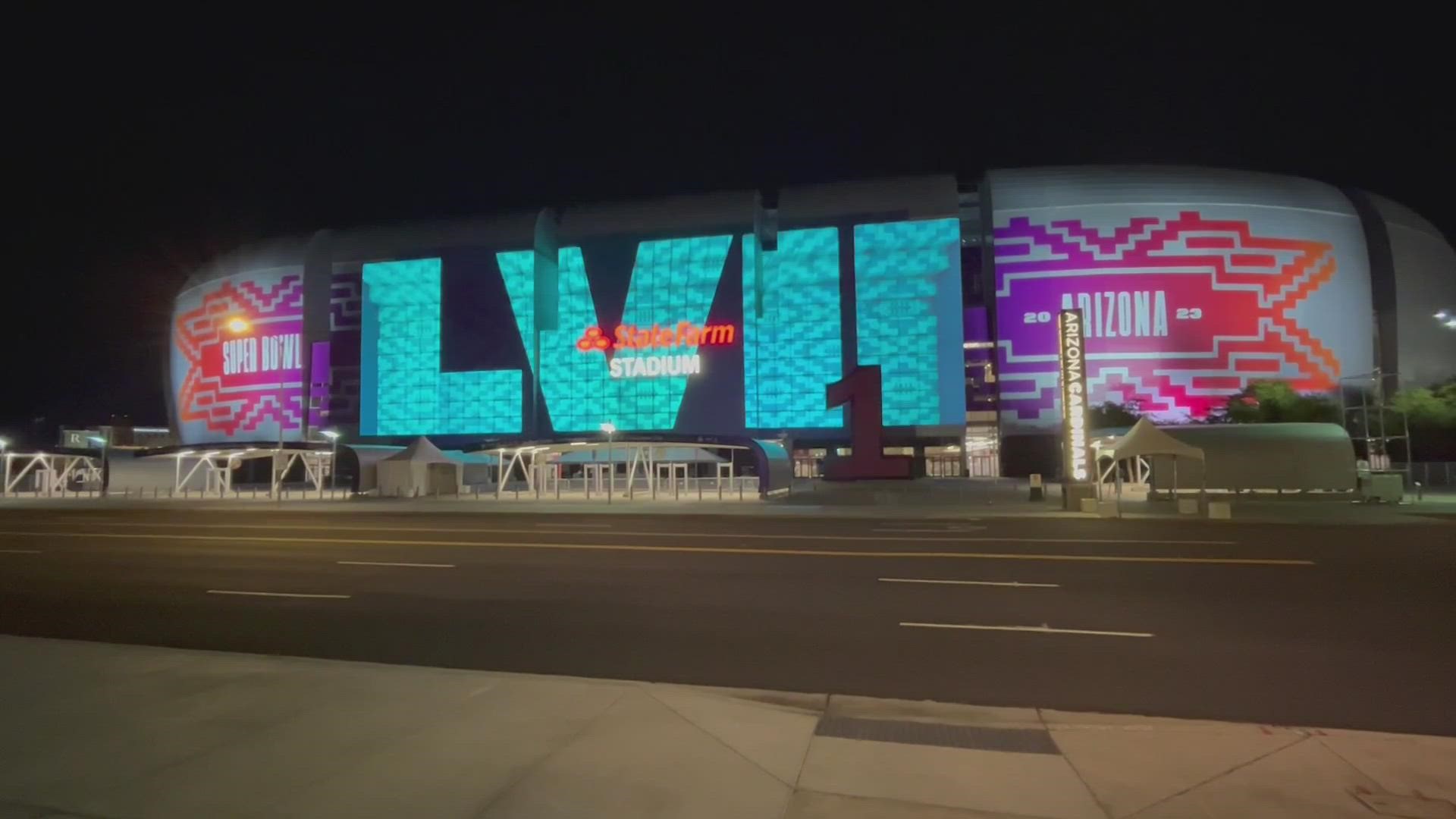 With the Super Bowl less than a week away, the finishing touches are being put on State Farm Stadium.