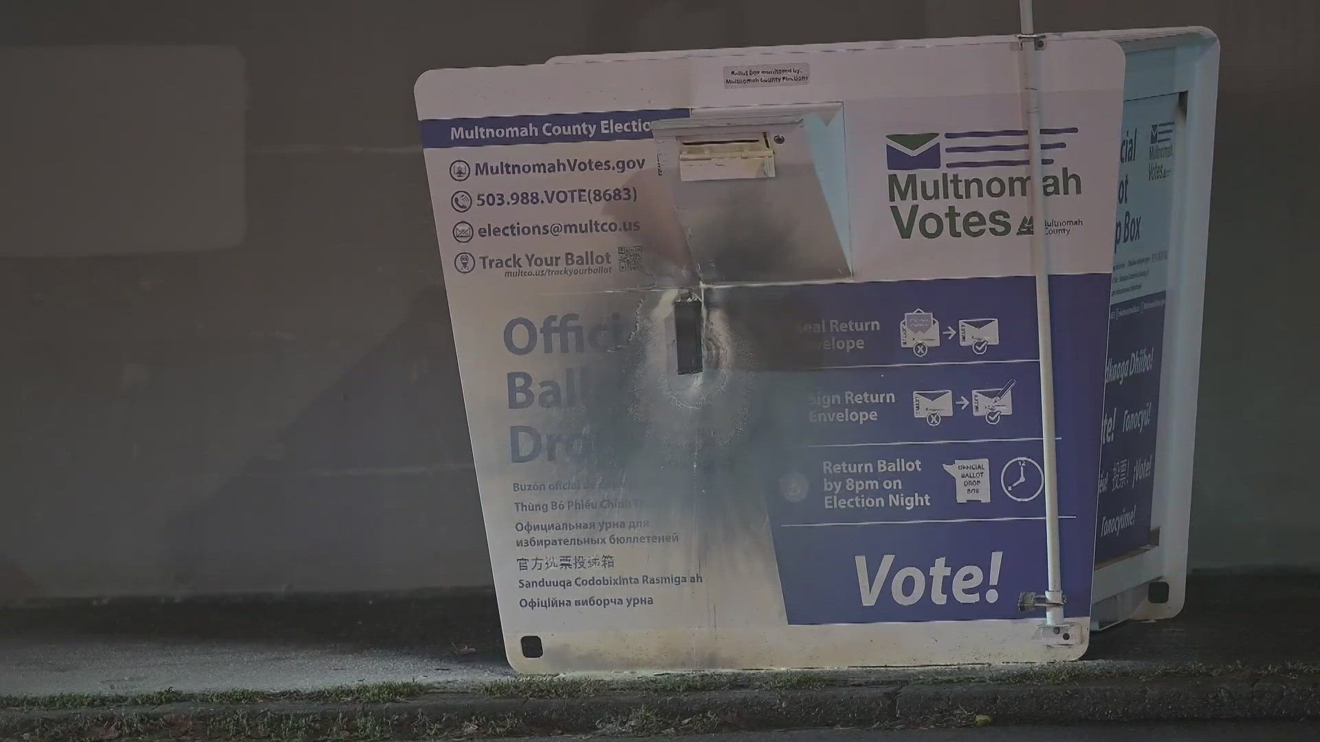 An automatic fire suppression device limited the damage in the Portland box to three ballots, but the suppression device in the Vancouver box apparently failed.