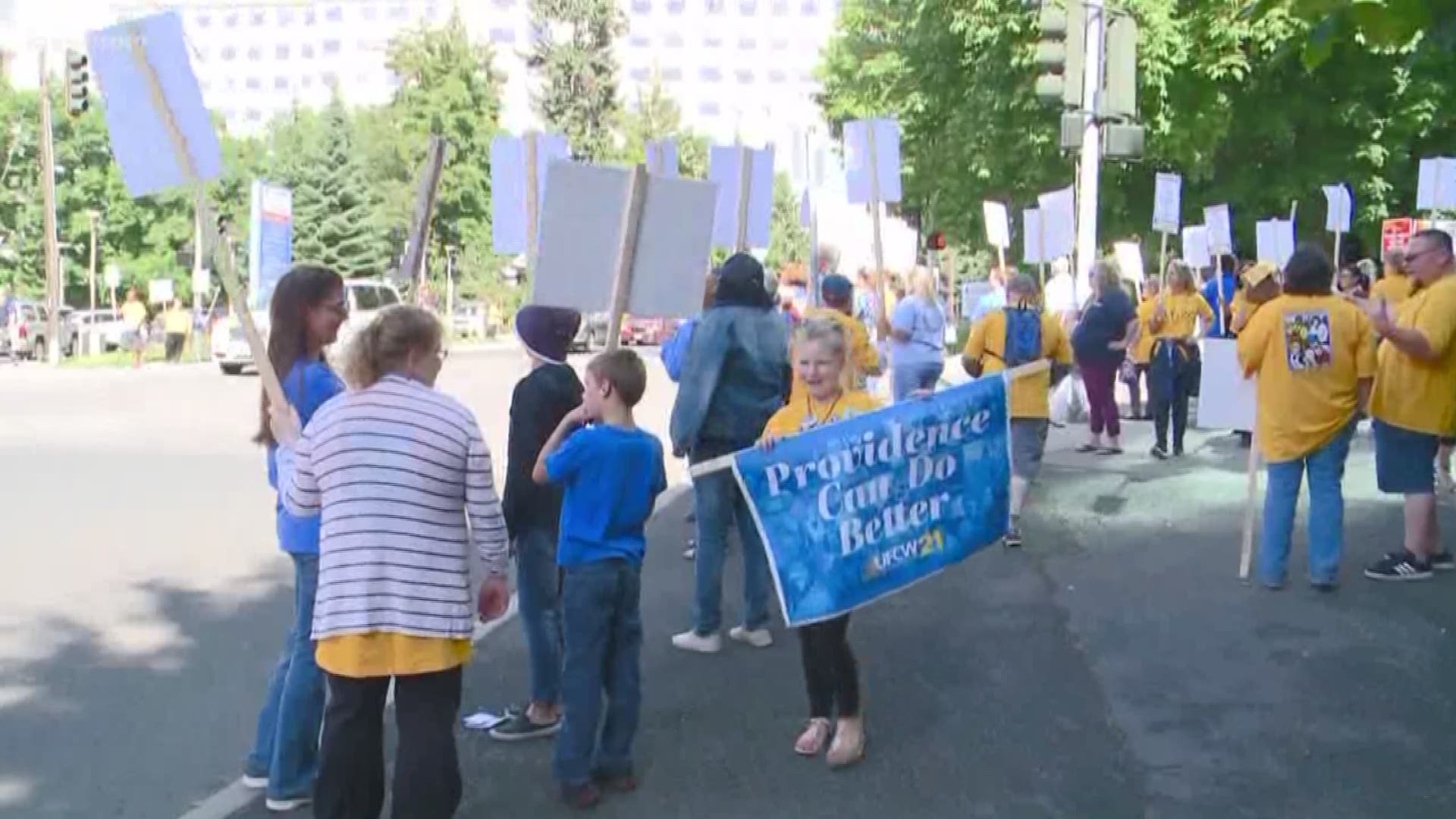 KREM's Tim Pham went downtown to Providence Sacred Heart to meet with nurses and union workers holding an information picket about contract negotiations.