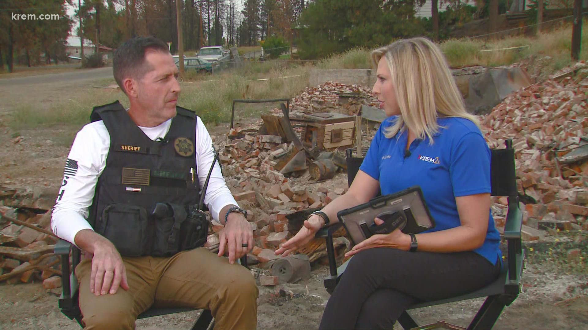 Whitman County sheriff talks about what happened the night a debased fire destroyed the town of Malden a year ago.