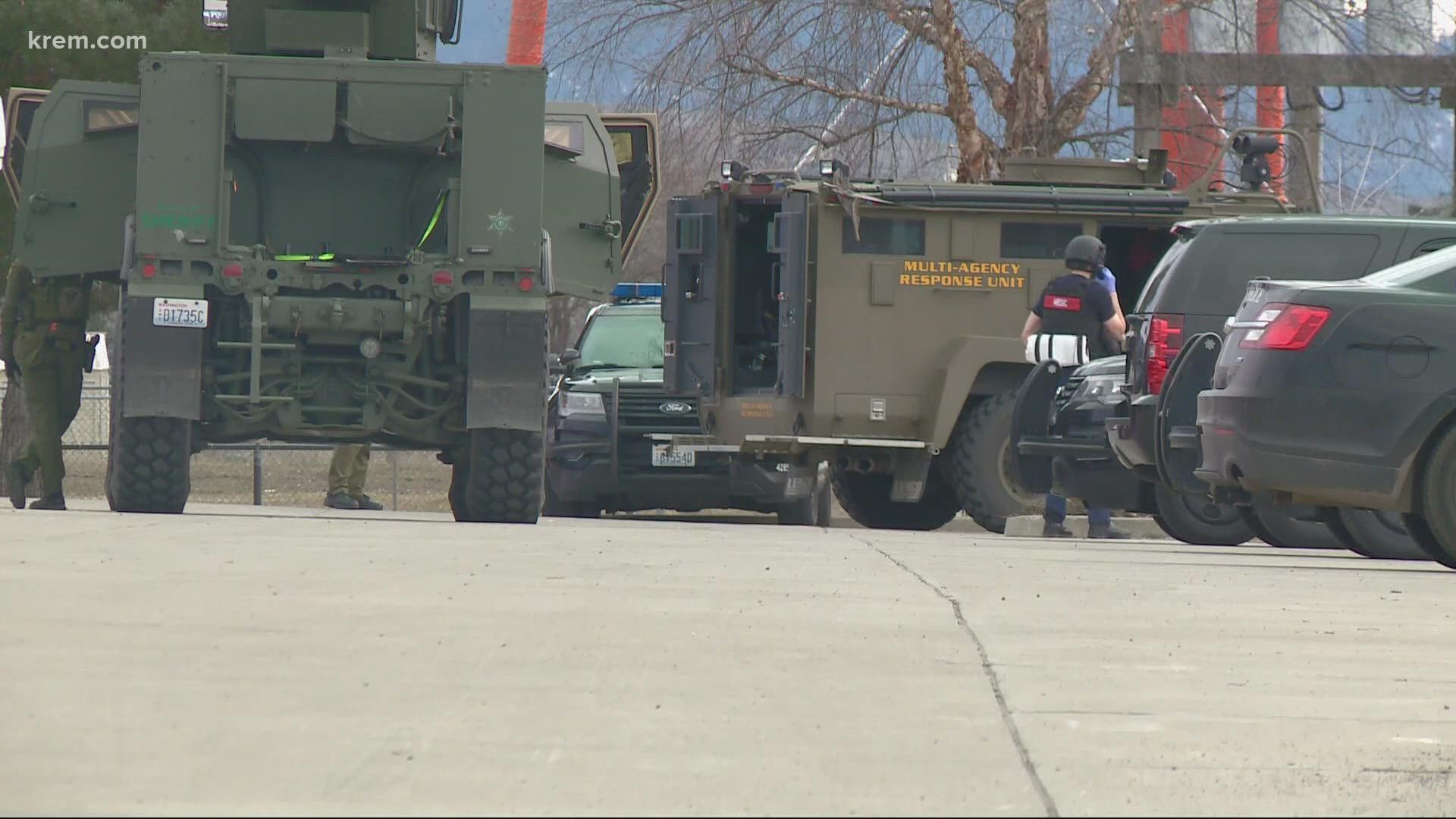 The standoff took place near Otis Orchards.