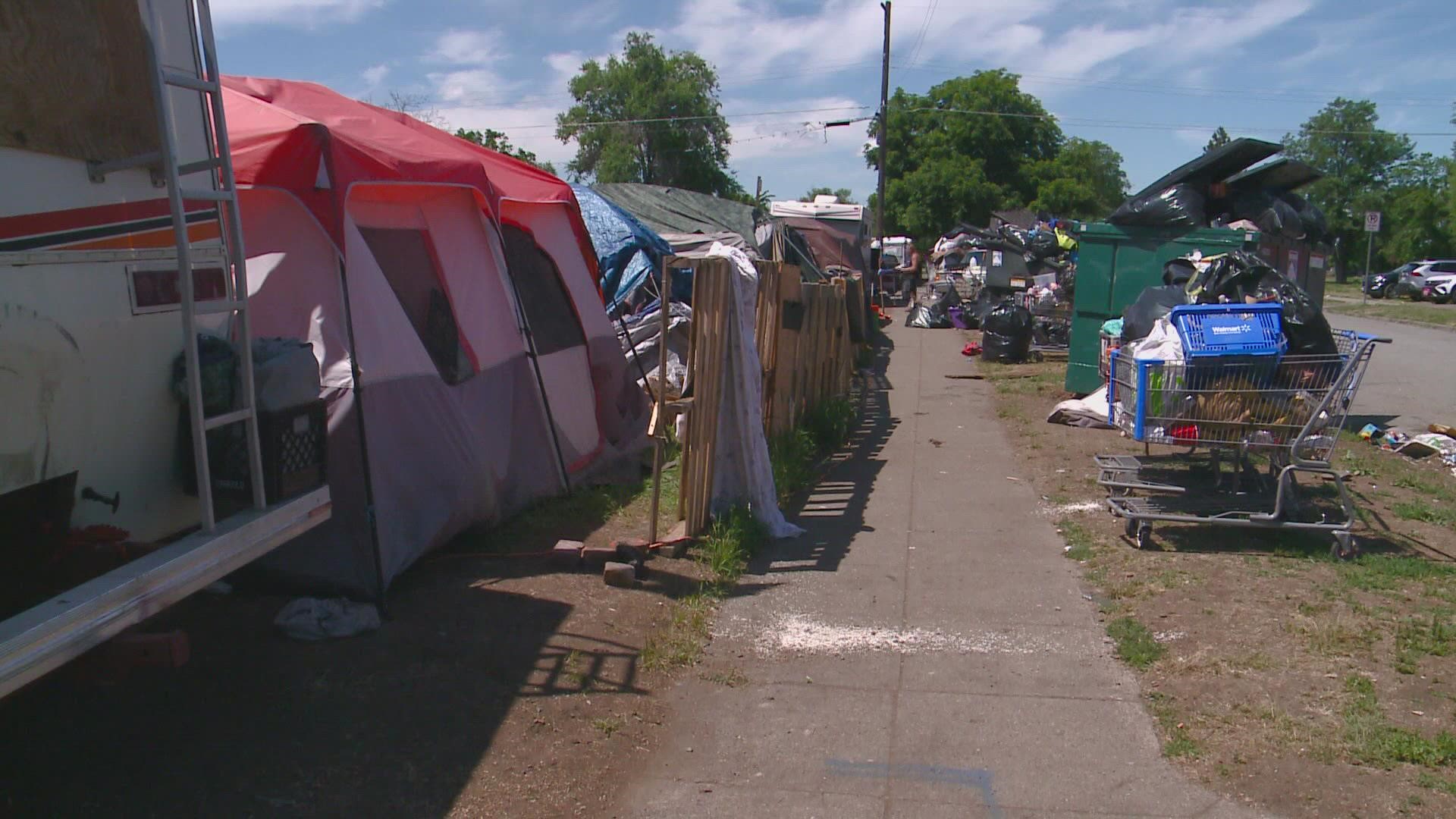 Over the last year, the homeless camp near I-90 and Freya grew to more than 600 people.