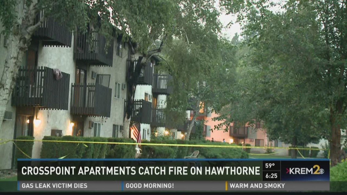 Crosspoint Apartments catch fire on Hawthorne