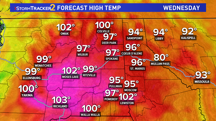Temperatures climb into the 100s next week in Washington | krem.com