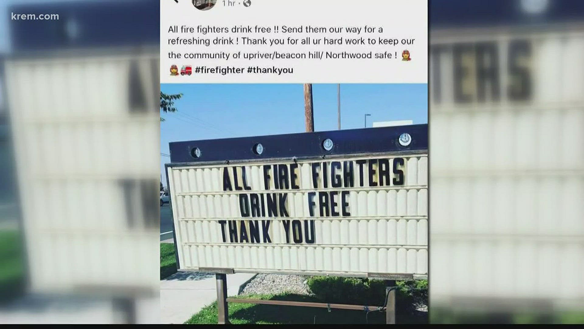 Local coffee stand offers free drinks for Spokane firefighters