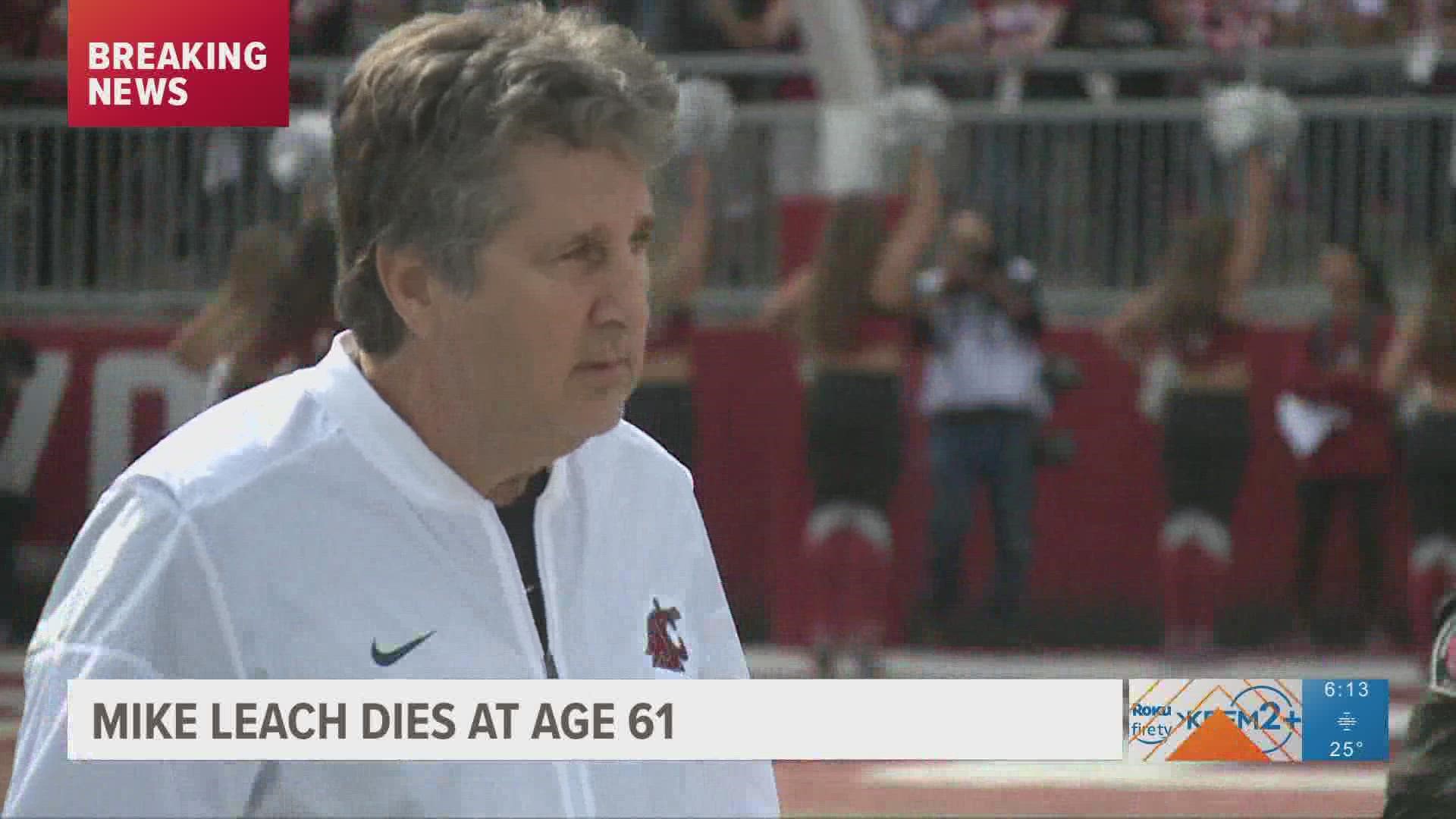 Mike Leach dies at 61 from heart condition 