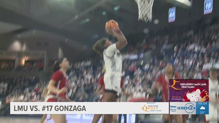 Gonzaga women win 13th straight after physical game against LMU