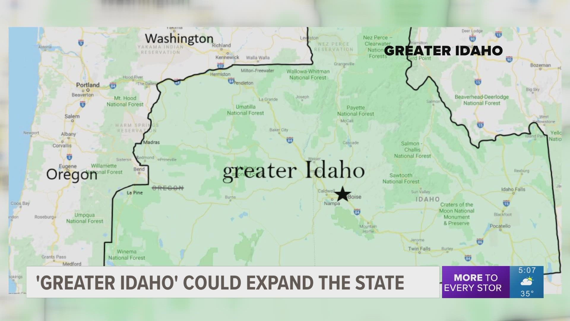 The plan aims to incorporate 15 counties, mainly in eastern Oregon, into Idaho.