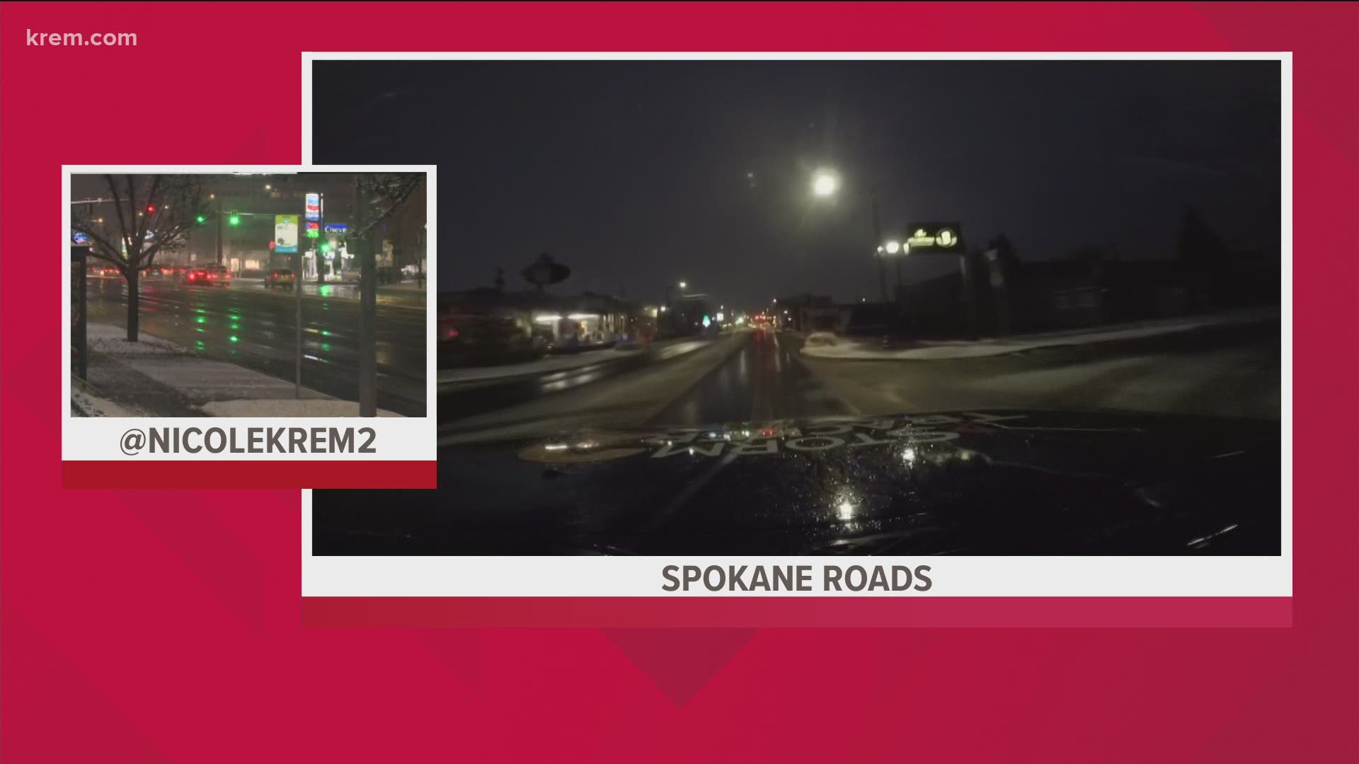 Overnight snow made the Monday morning commute slick for some drivers.