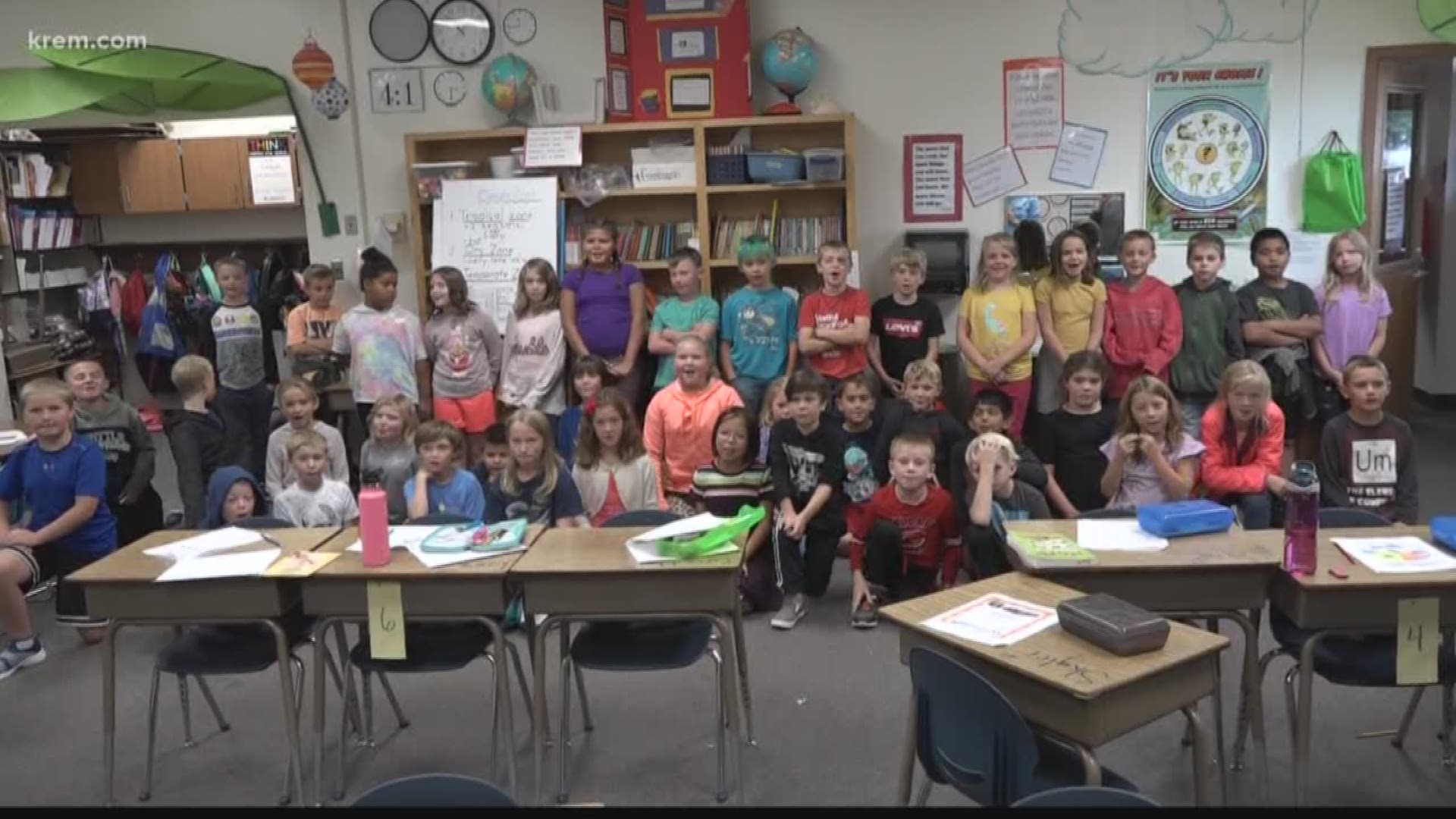 KREM's Evan Noorani visited the third graders at East Farms Elementary in Newman Lake for KREM in the Classroom.