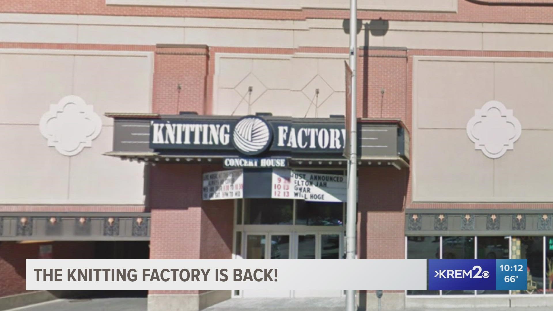 Spokane Knitting Factory live concert music venue reopening