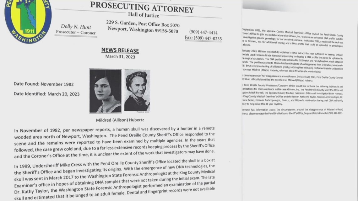 Remains of Montana woman found in Washington identified after 41 years