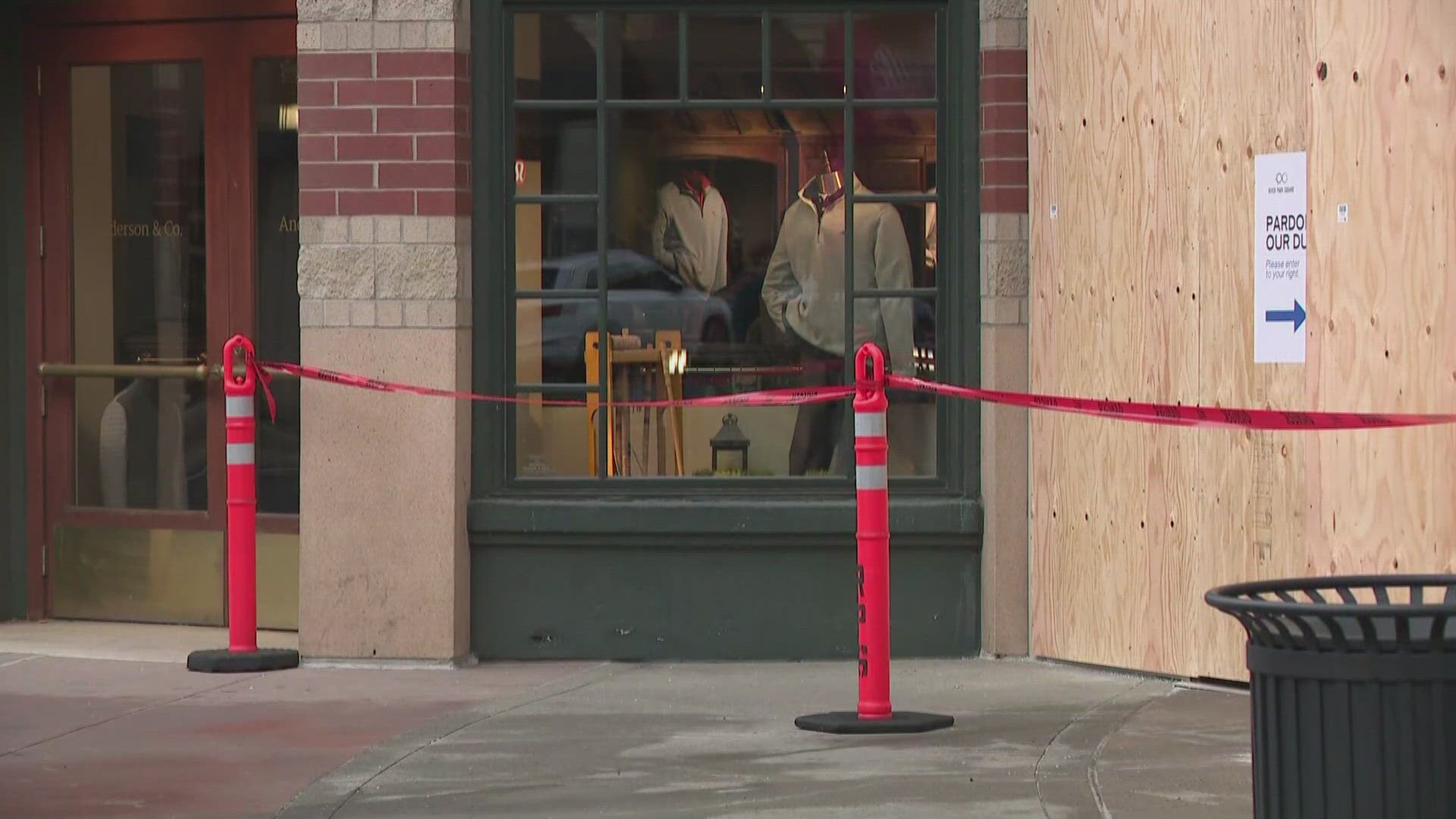 Spokane Police say a driver was injured after crashing their car into River Park Square Mall in downtown Spokane on Thursday night. 