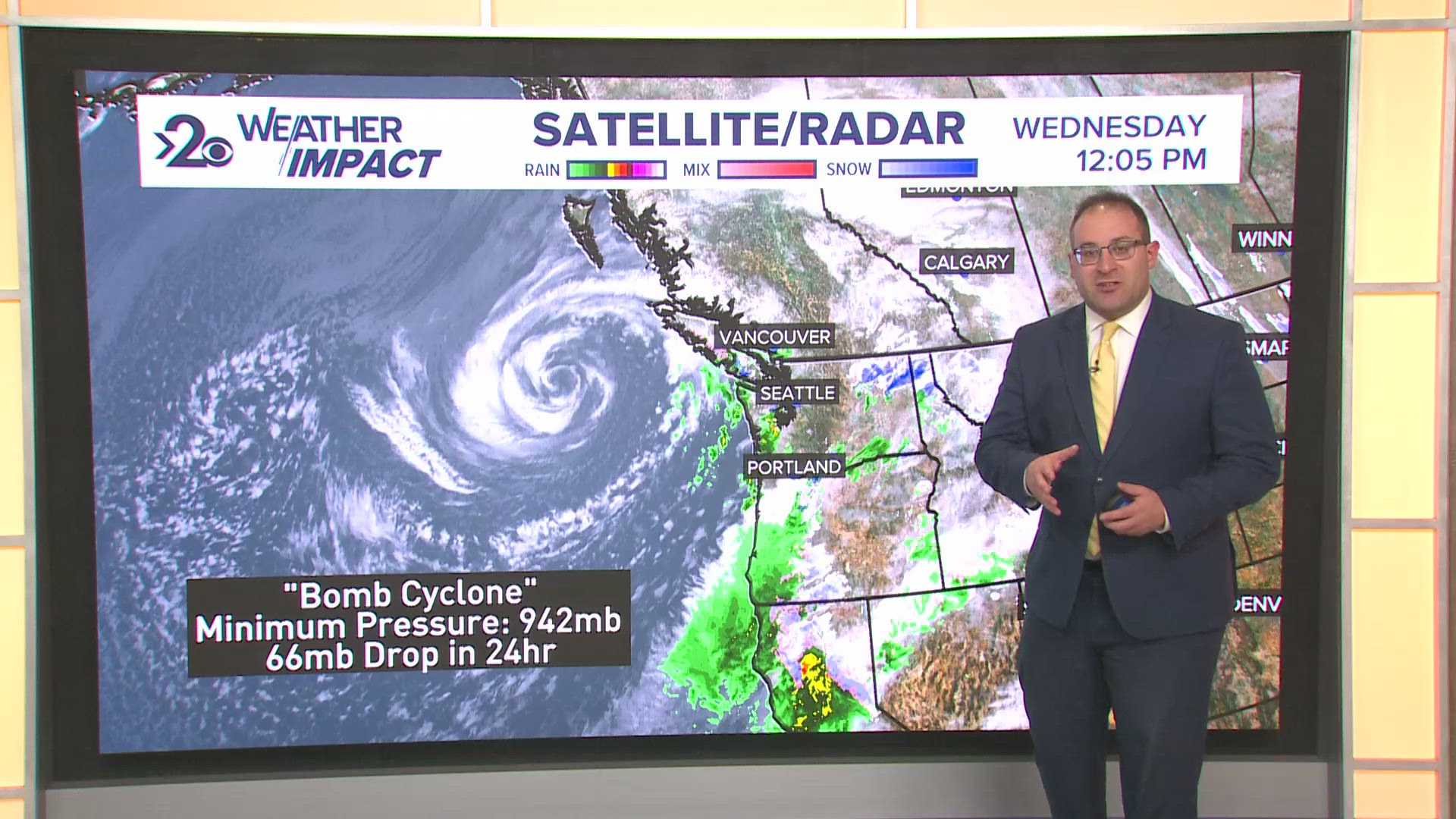 A bomb cyclone is a low-pressure system that drops in pressure by 24 millibars within 24 hours. Here's what Washingtonians can expect from the upcoming system.