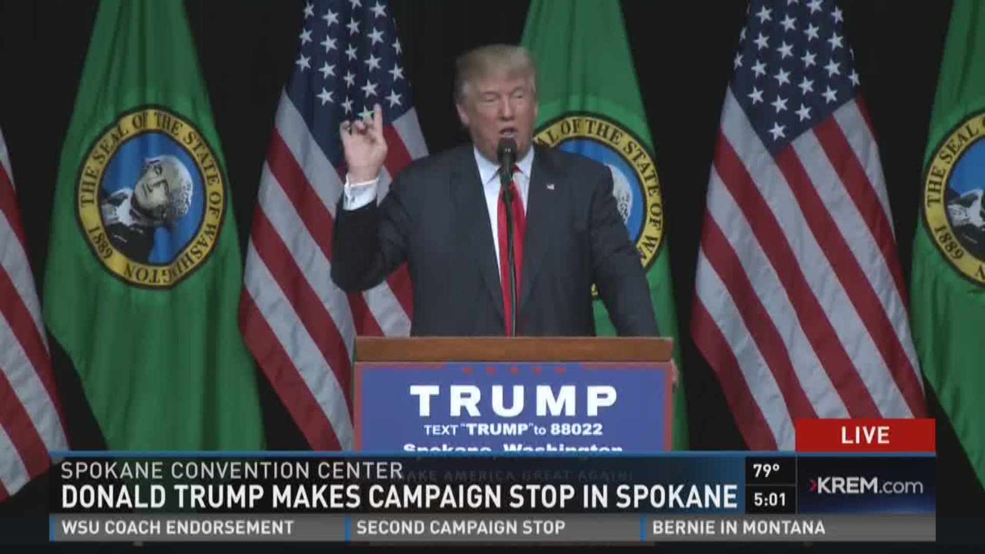 He was in Spokane for a noon rally.