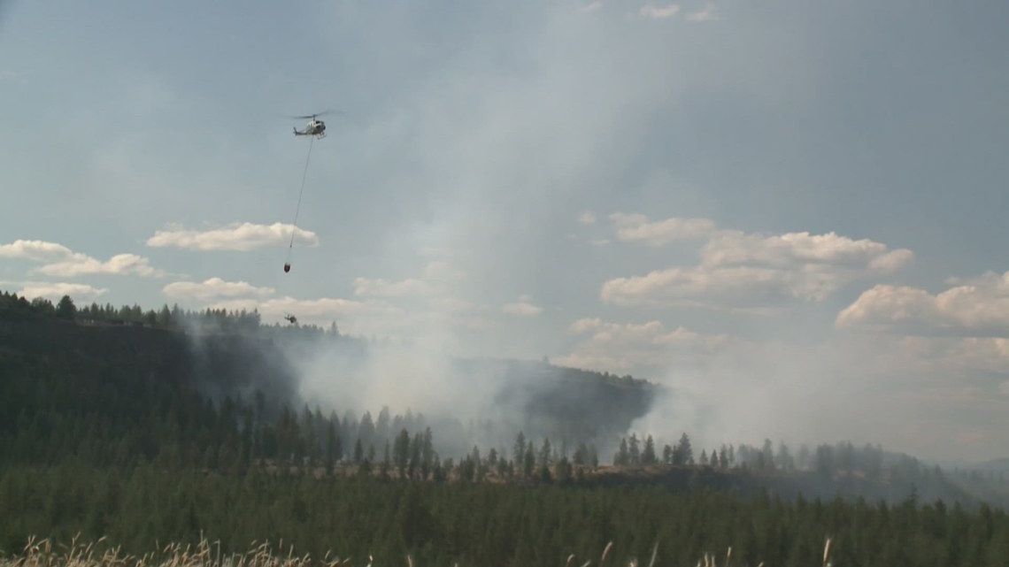 Evacuations lowered for Aubrey Fire in Spokane County | krem.com