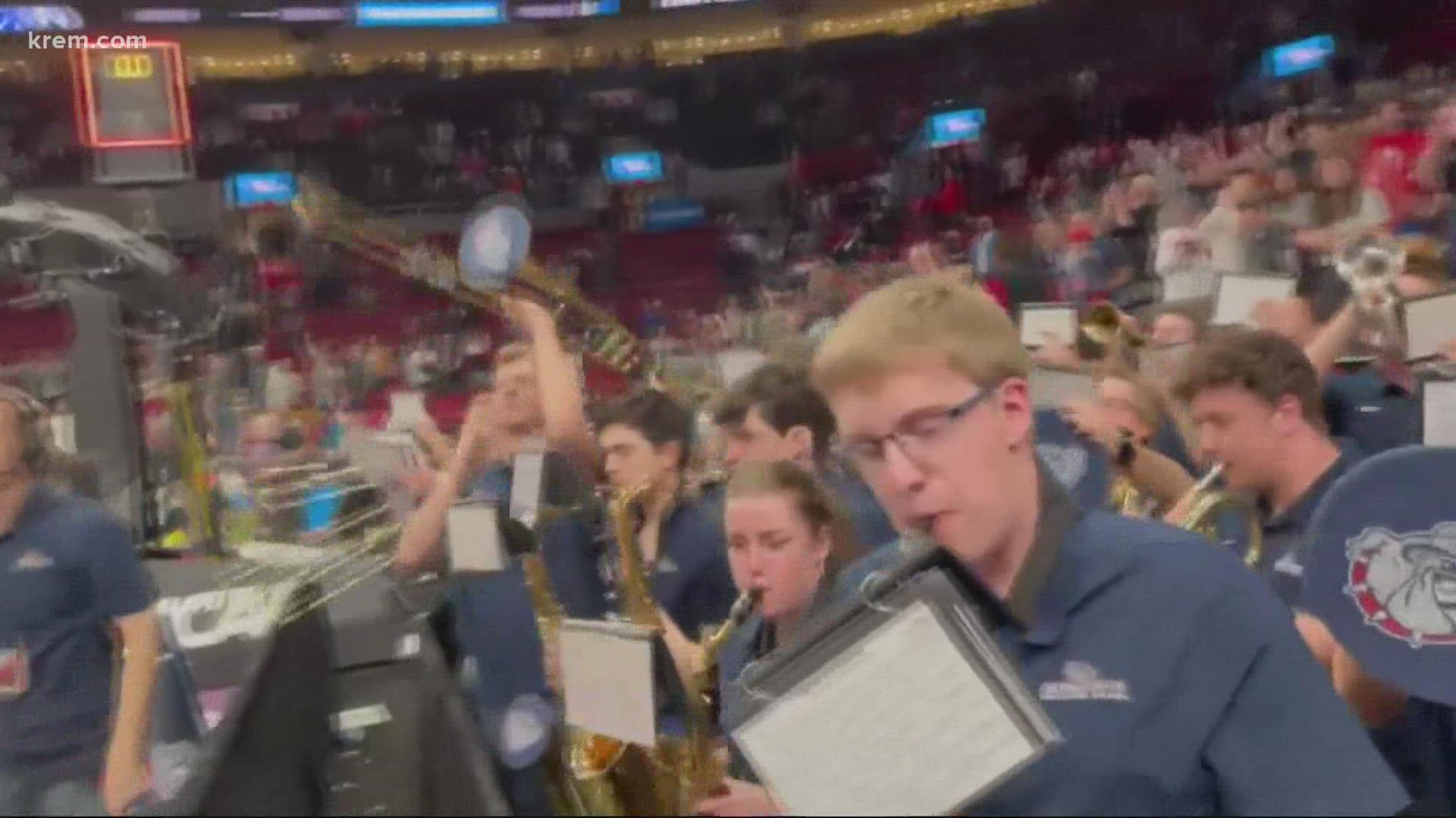 After spending two years watching from home, the Gonzaga Bulldog Band is finally hitting the road once again to cheer their team on for March Madness.